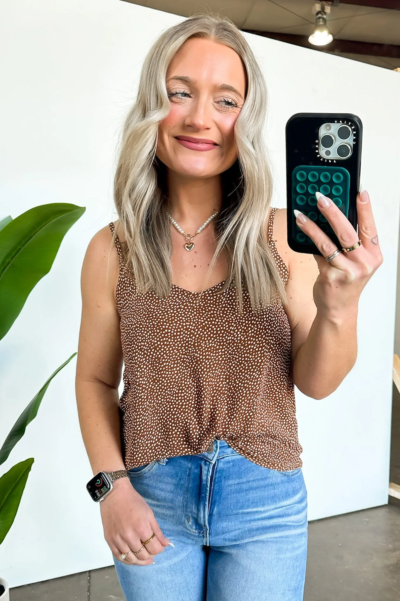 Janaya V-Neck Dot Tank - FINAL SALE