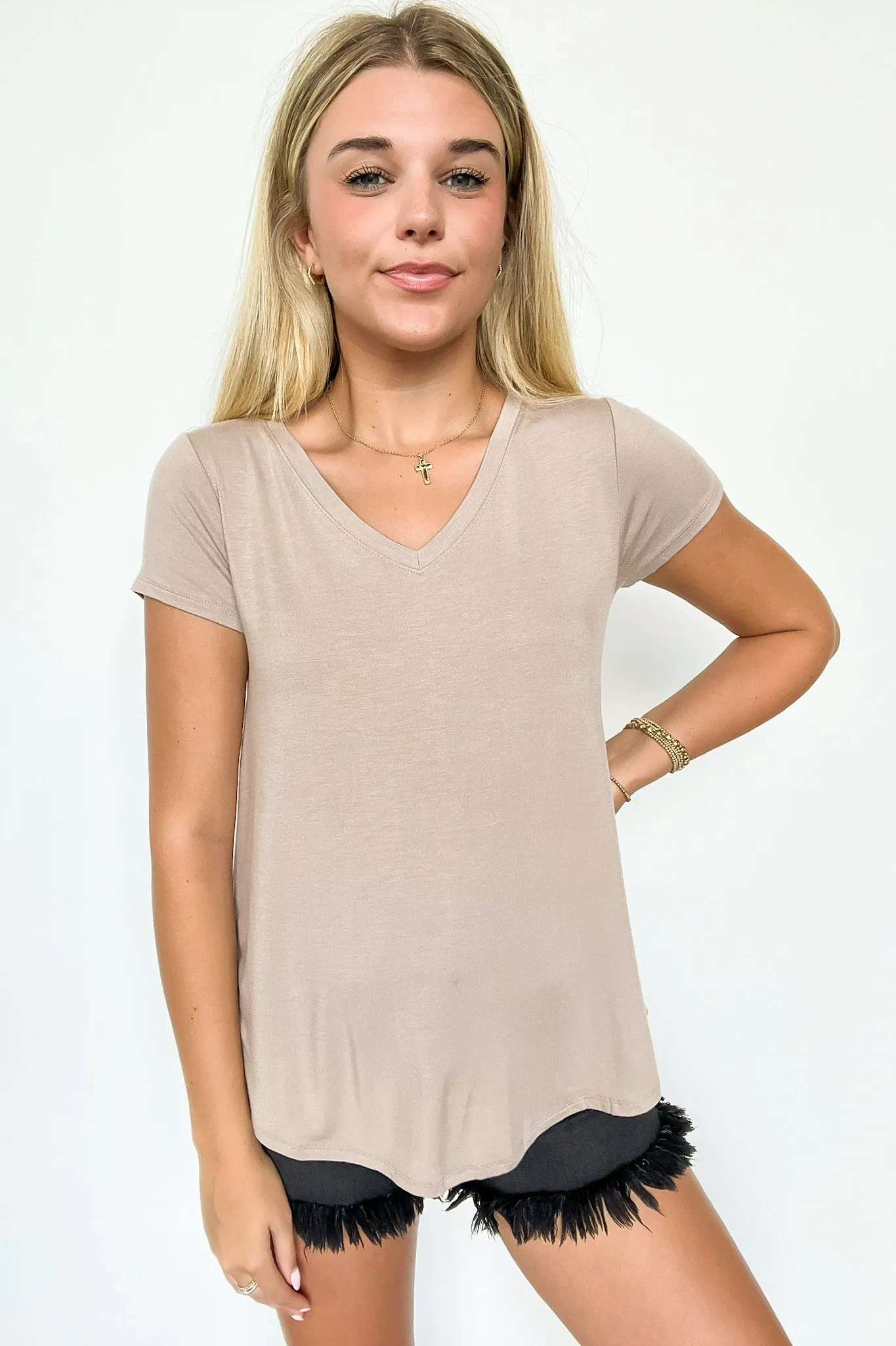 Jayme V-Neck Short Sleeve Top - FINAL SALE