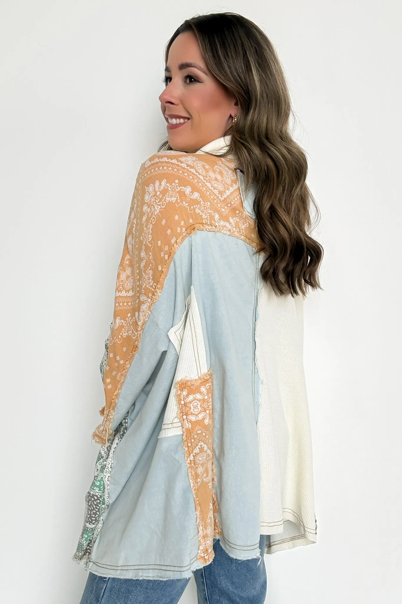 Joslyn Patchwork Contrast Denim Shirt - BACK IN STOCK