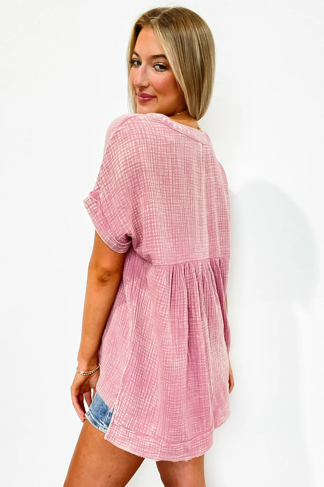 Juliette Washed Double Gauze Button Top - BACK IN STOCK