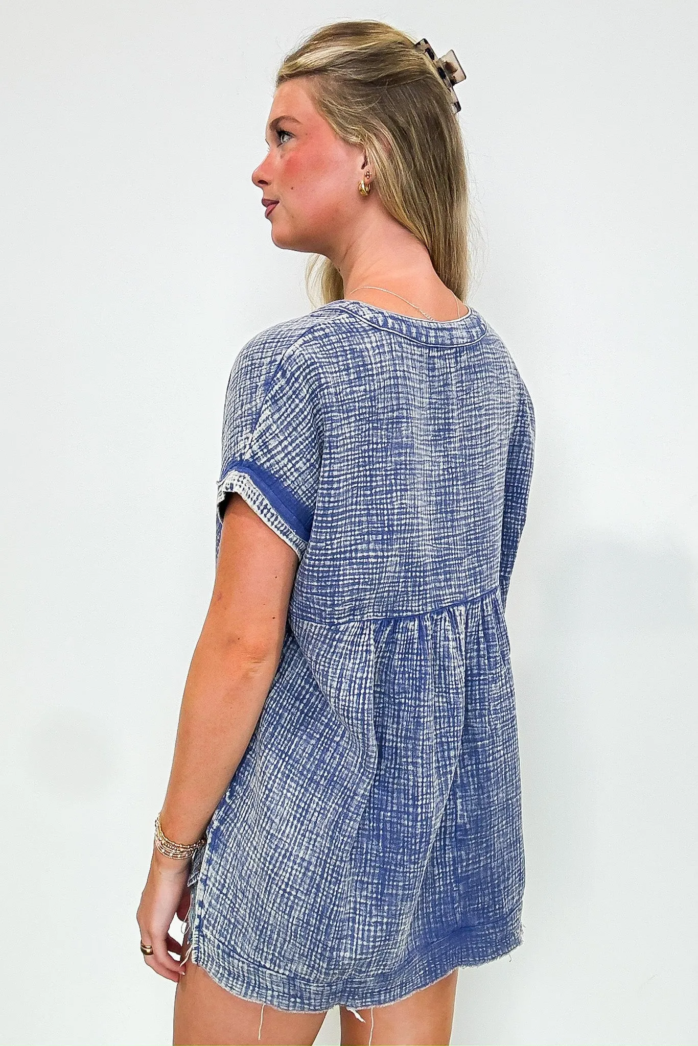 Juliette Washed Double Gauze Button Top - BACK IN STOCK