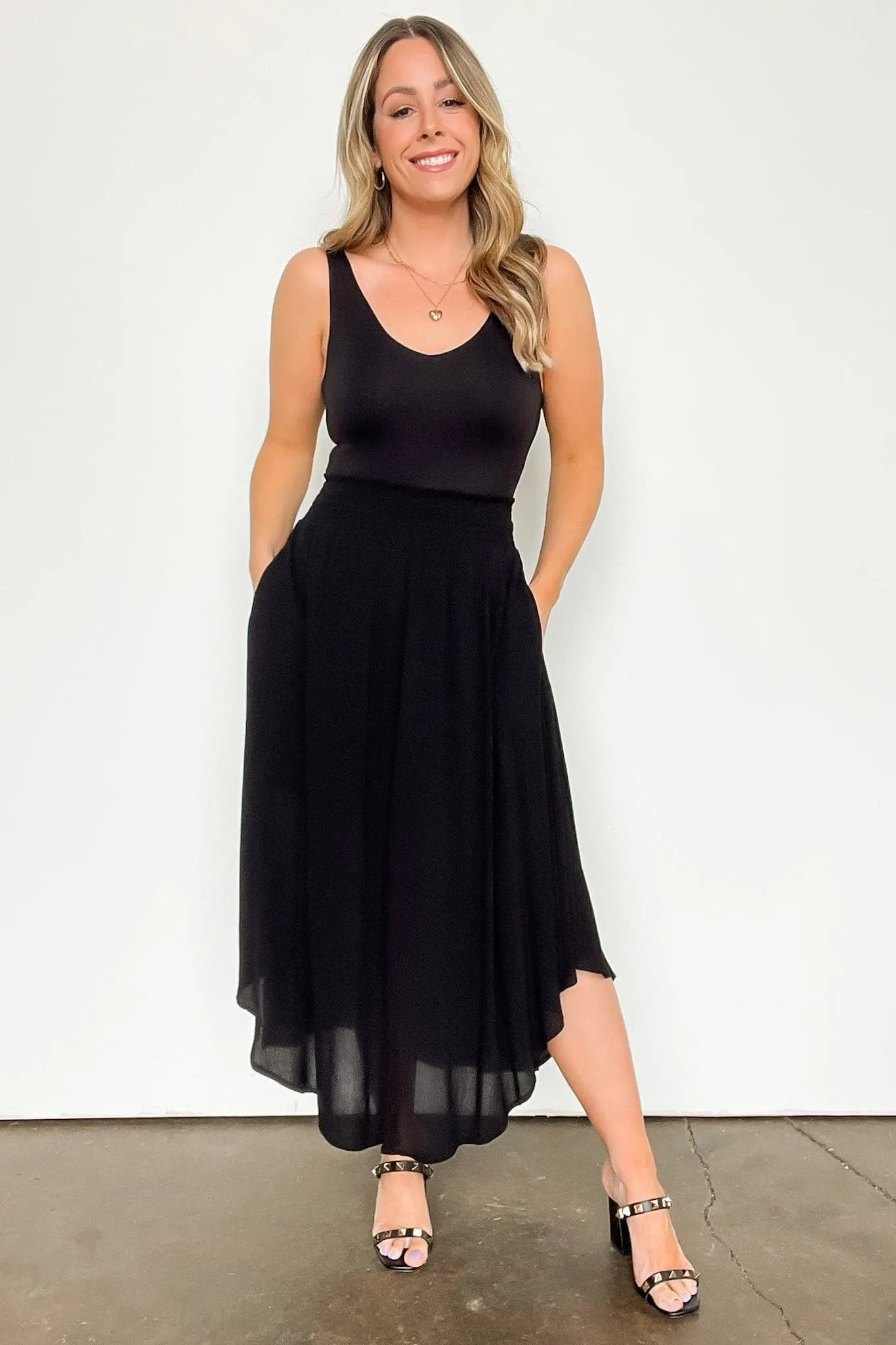 Katherinah High Rise Smocked Maxi Skirt