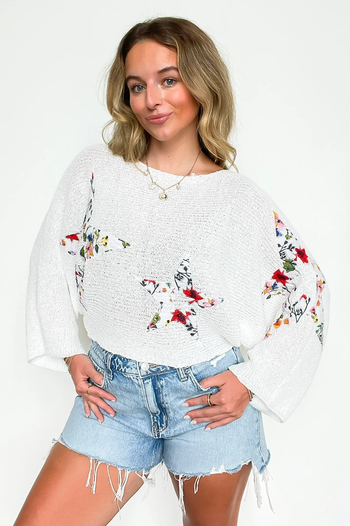 Keirah Star Floral Patch Sweater
