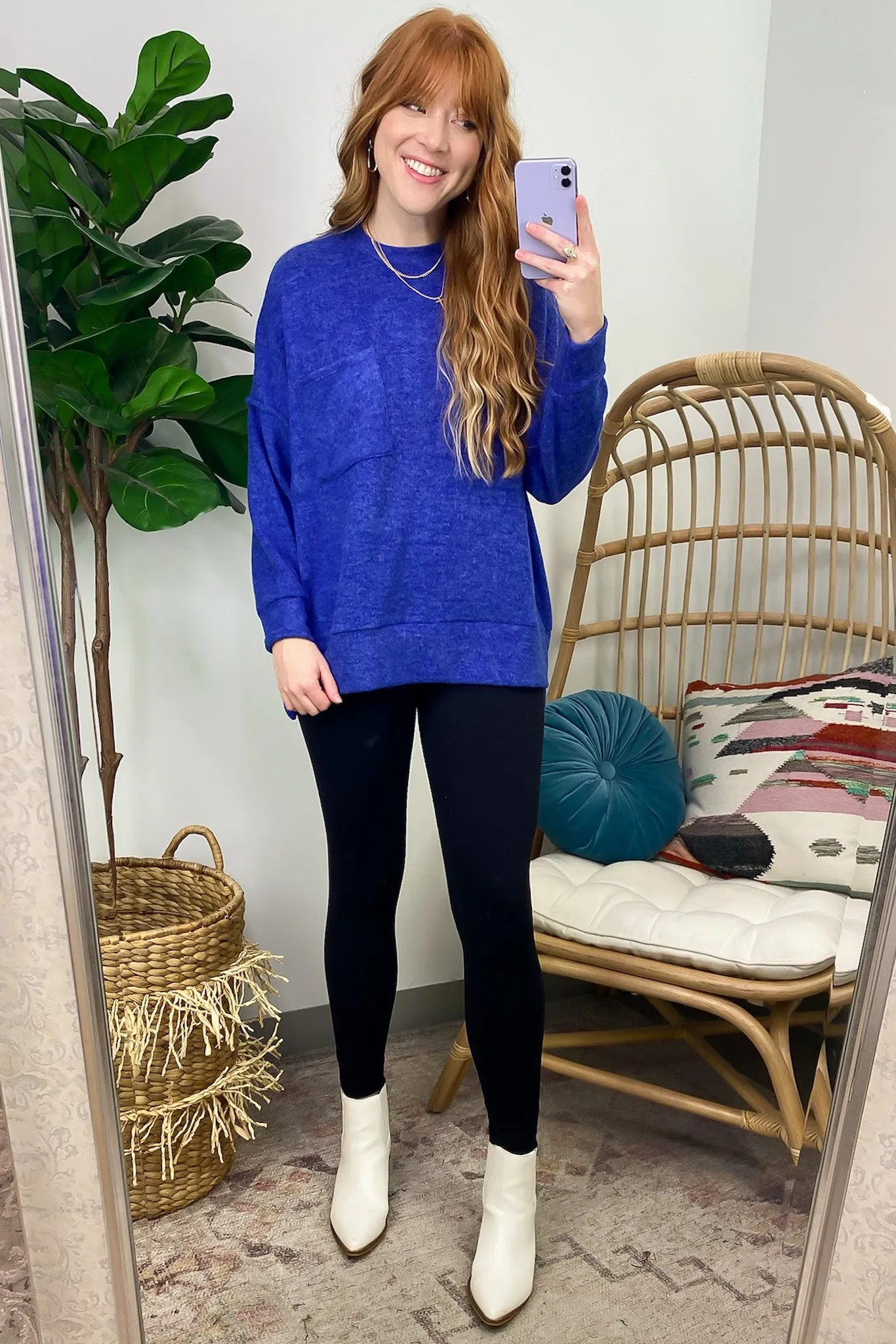 Kierah Brushed Melange Knit Pocket Sweater - FINAL SALE