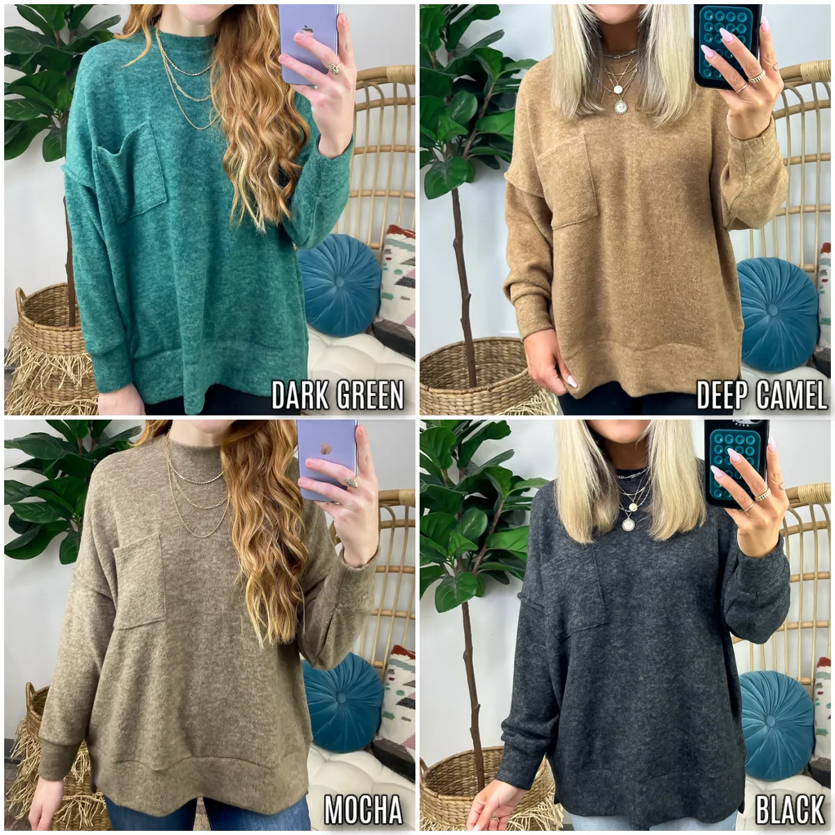 Kierah Brushed Melange Knit Pocket Sweater - FINAL SALE