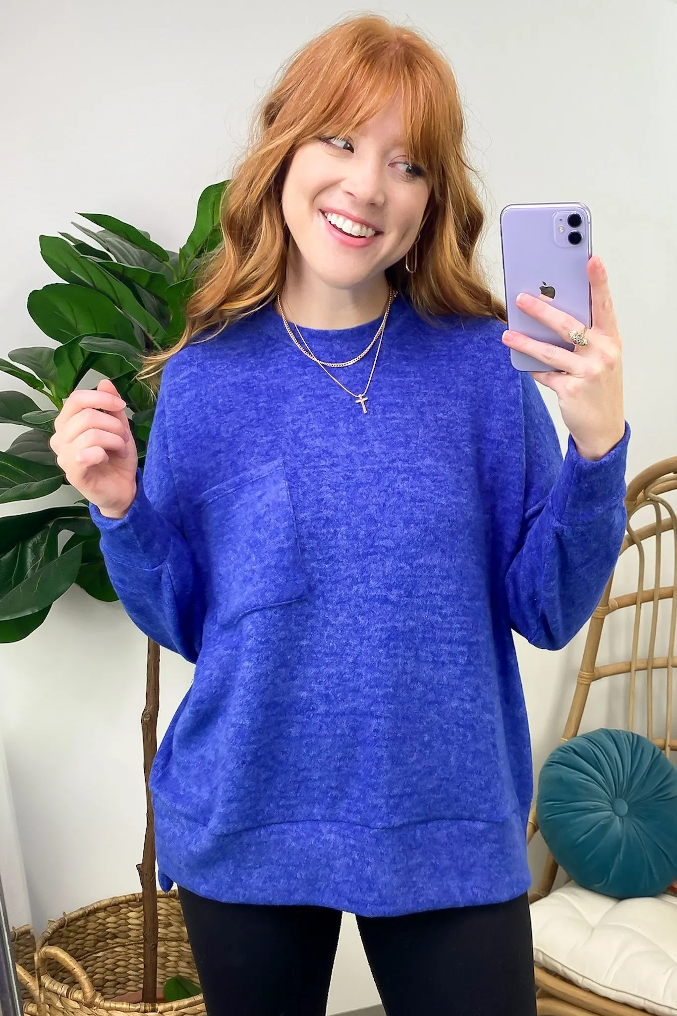 Kierah Brushed Melange Knit Pocket Sweater - FINAL SALE