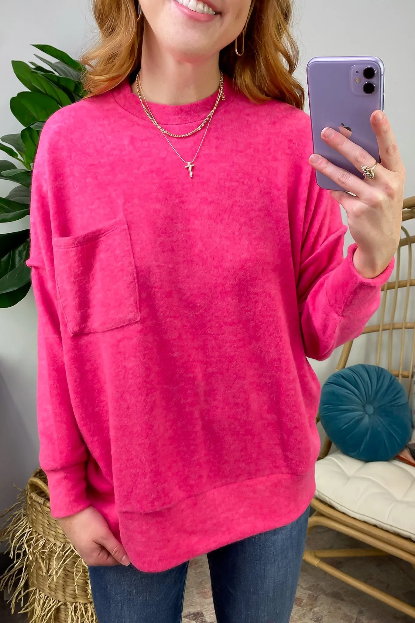 Kierah Brushed Melange Knit Pocket Sweater - FINAL SALE
