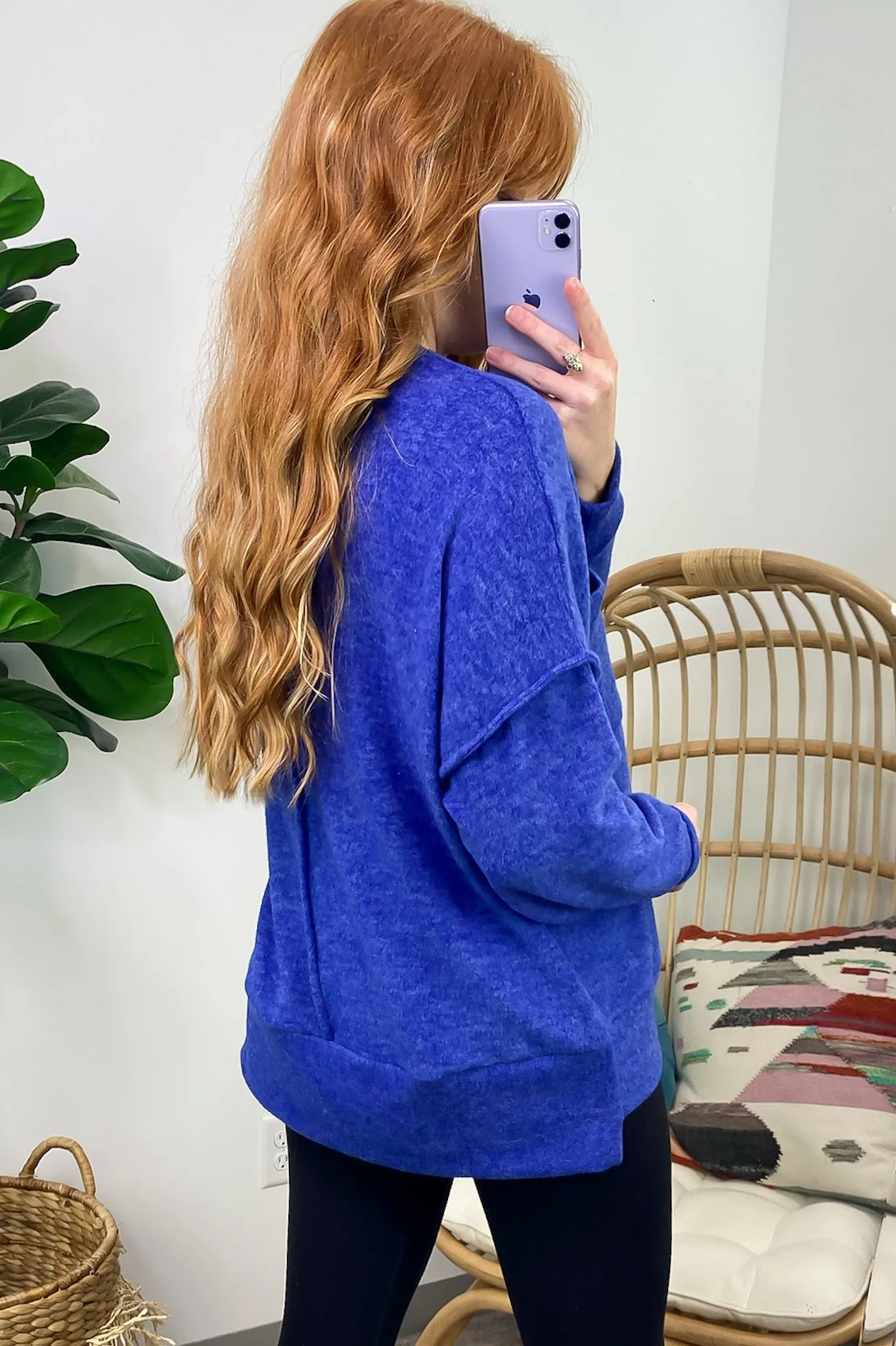 Kierah Brushed Melange Knit Pocket Sweater - FINAL SALE