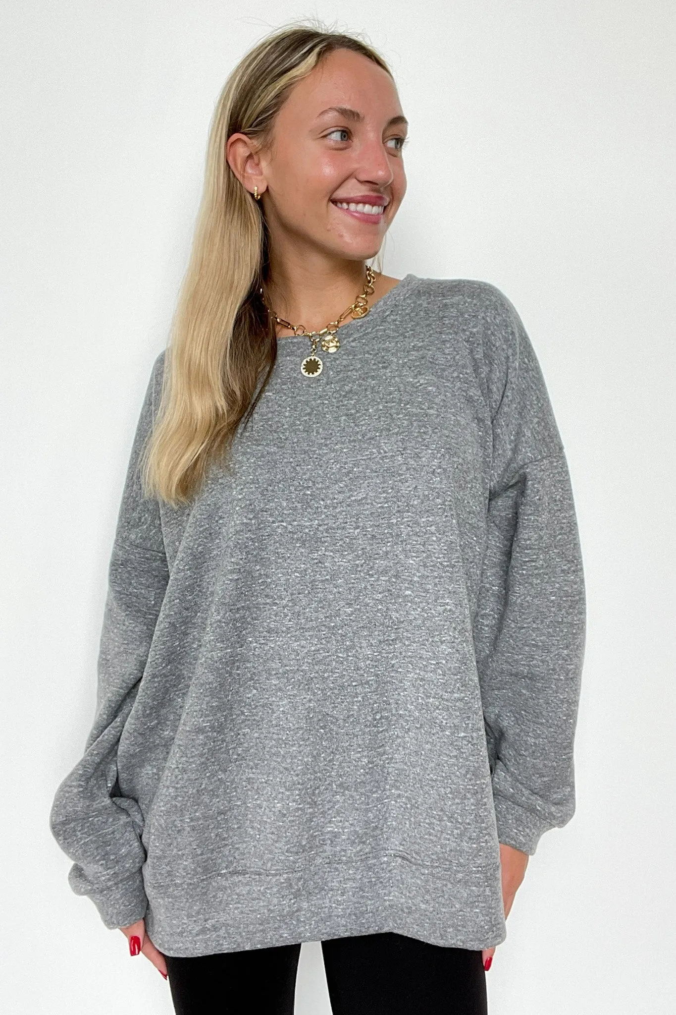 Korina Heathered Knit Oversized Sweatshirt - BACK IN STOCK