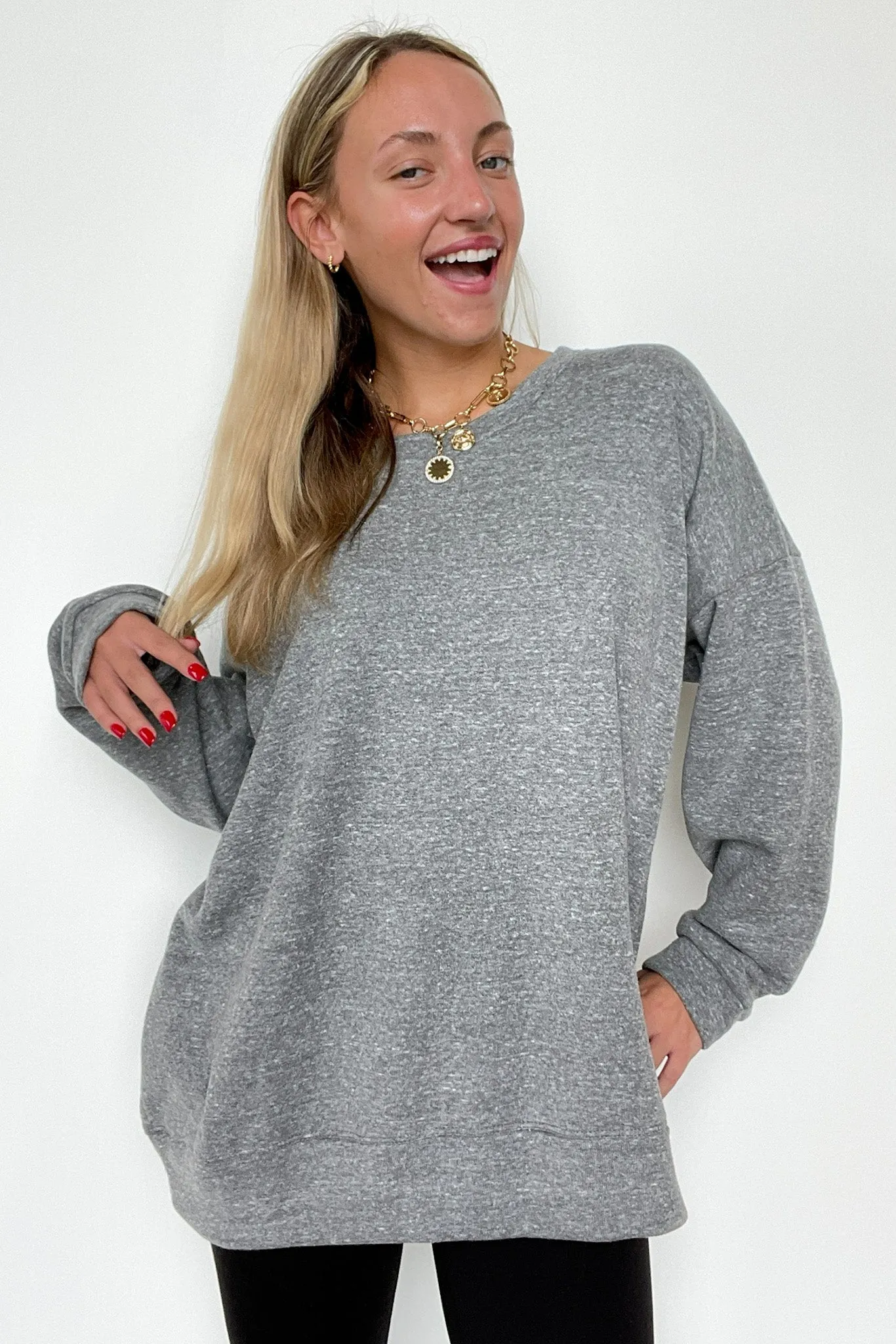 Korina Heathered Knit Oversized Sweatshirt - BACK IN STOCK