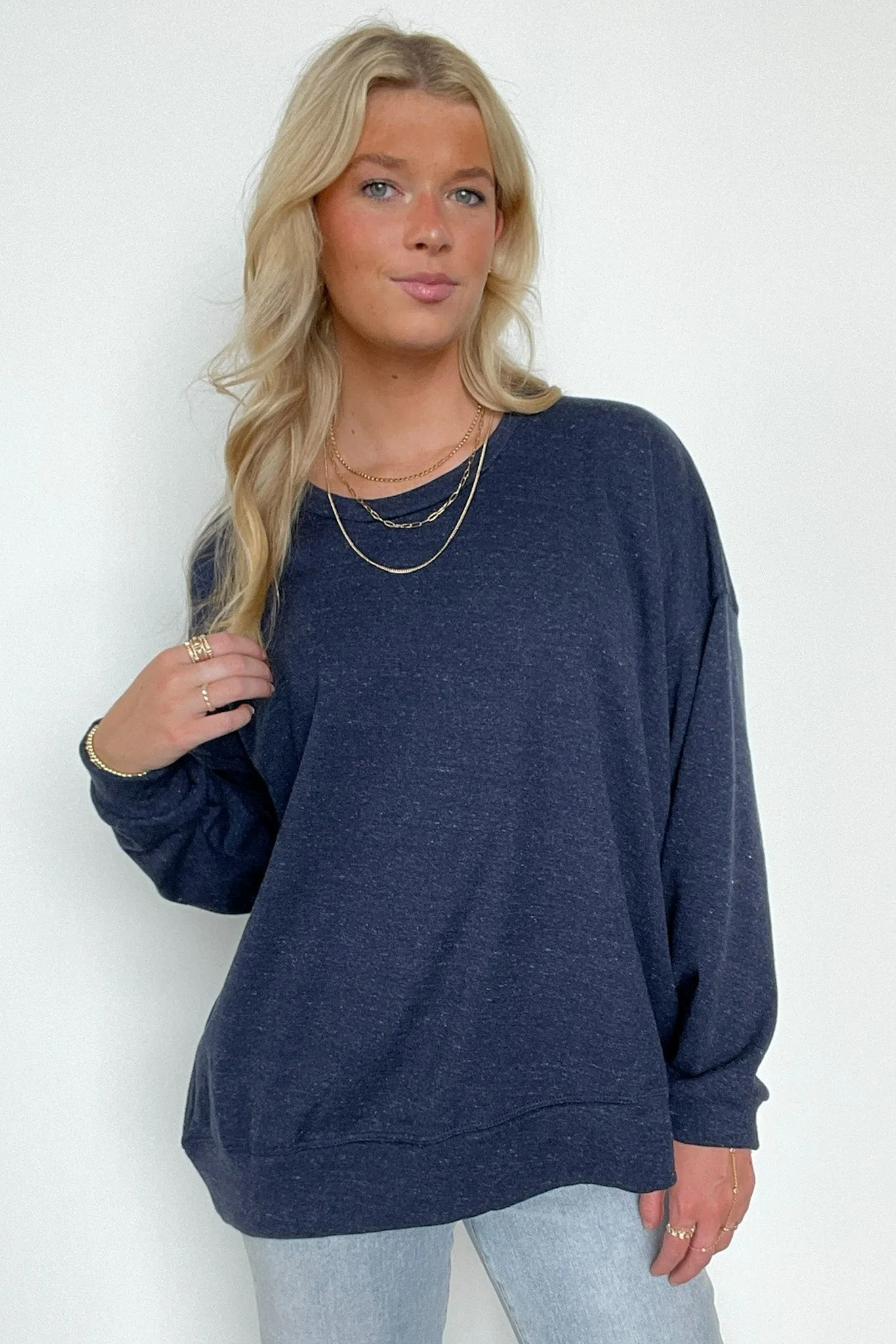 Korina Heathered Knit Oversized Sweatshirt - BACK IN STOCK