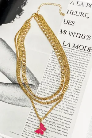 Latest Conversation Layered Chain Butterfly Necklace