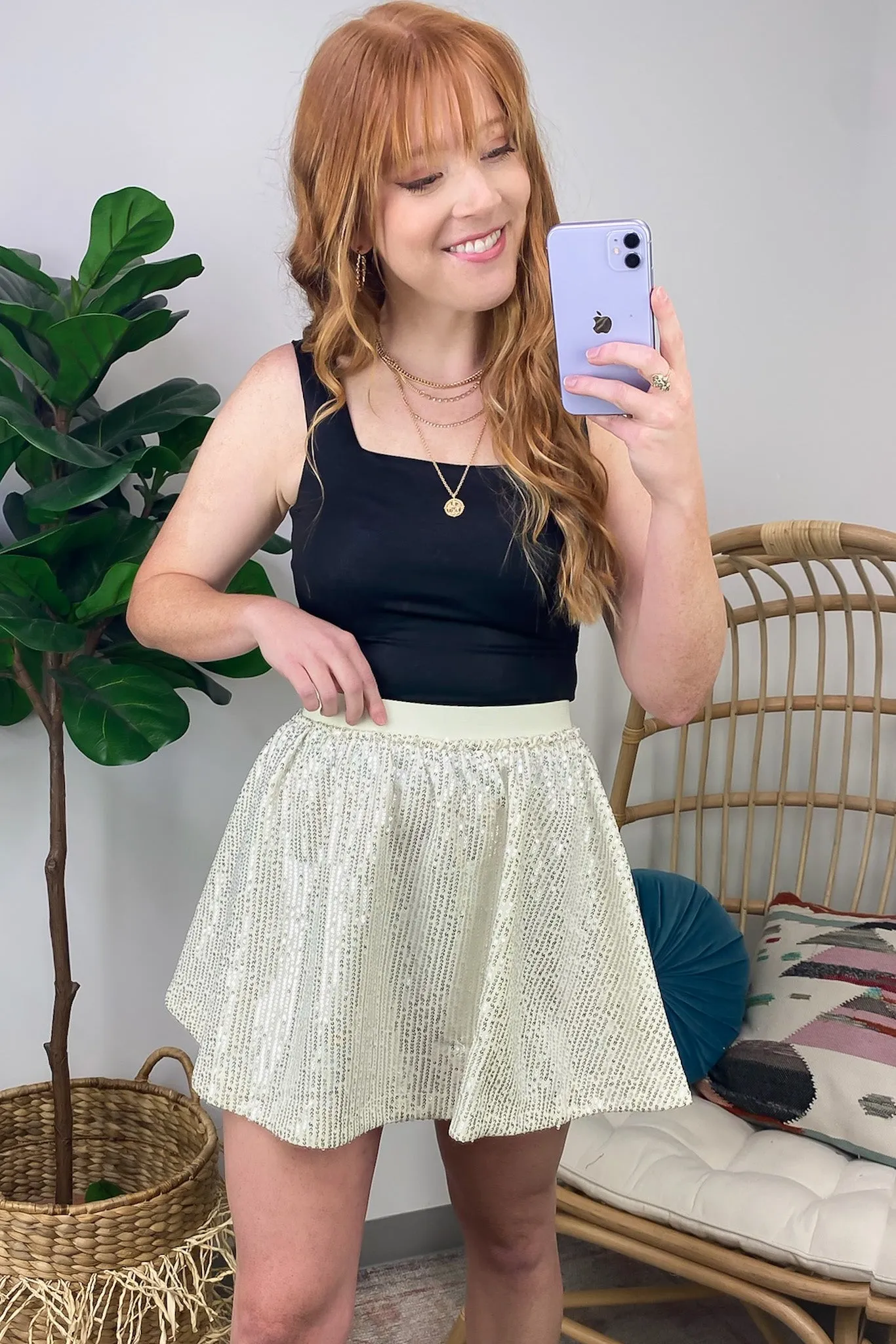 Light Up the Sky Sequin Skirt - FINAL SALE