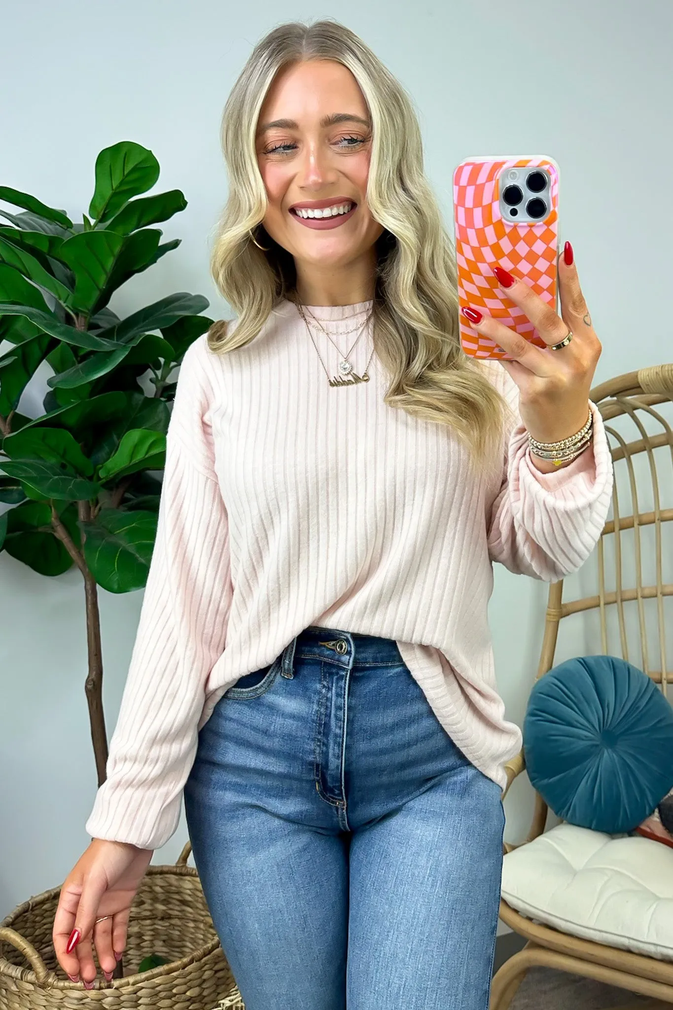 Lindyn Soft Rib Knit Long Sleeve Top - FINAL SALE