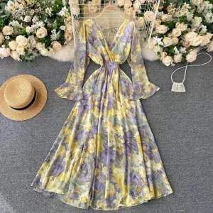 Long Sleeve V Neck Backless Long Dress Anna Kay Co