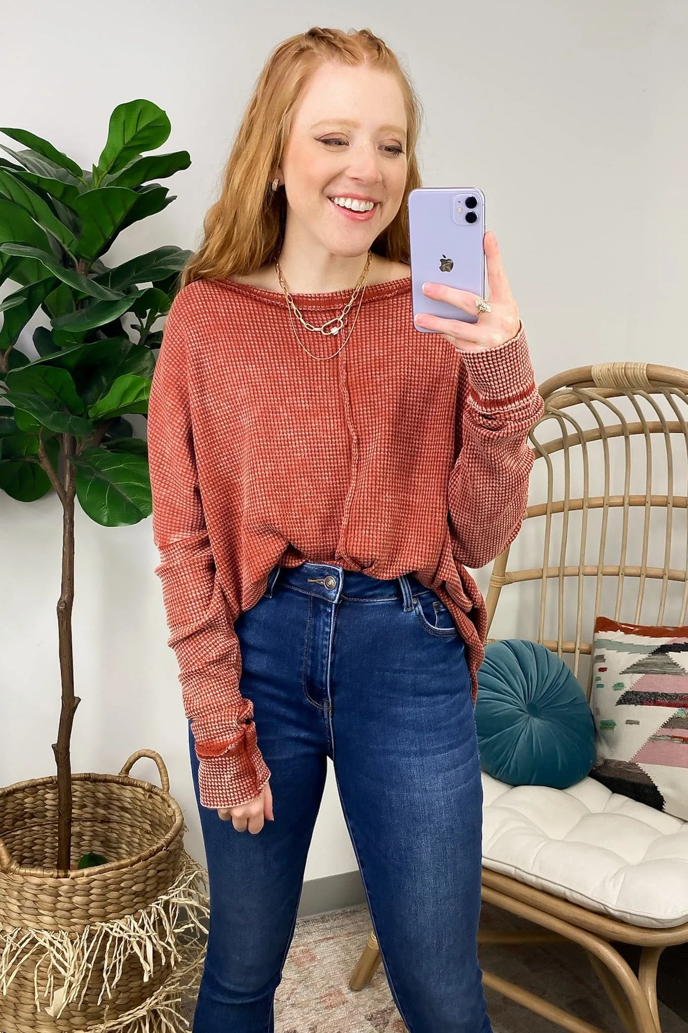 Lovedale Waffle Knit Oversized Top - BACK IN STOCK