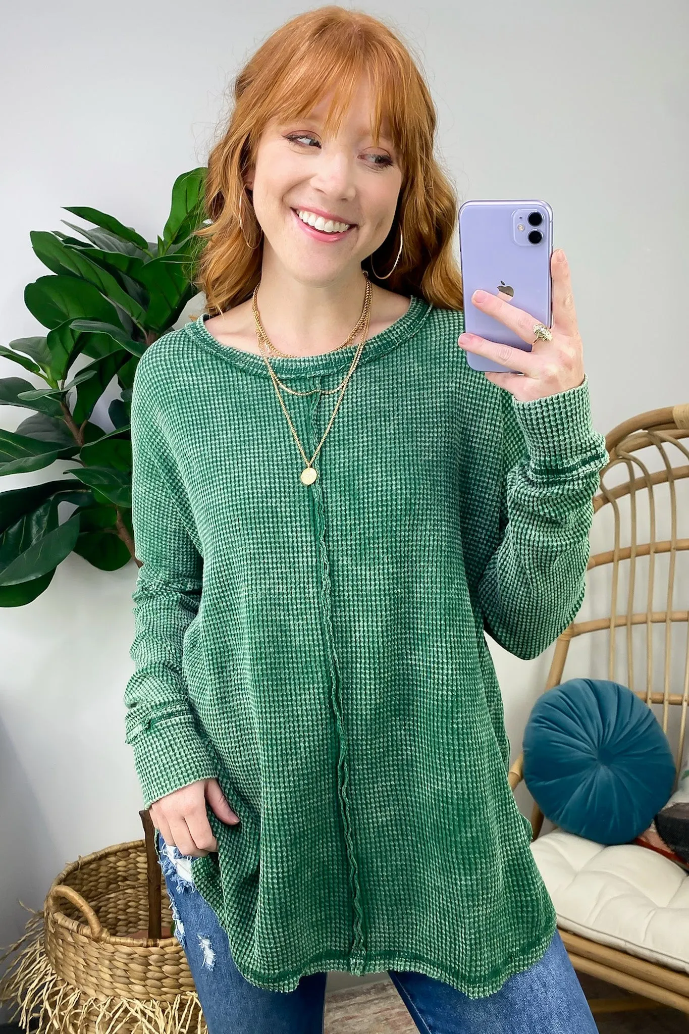 Lovedale Waffle Knit Oversized Top - BACK IN STOCK
