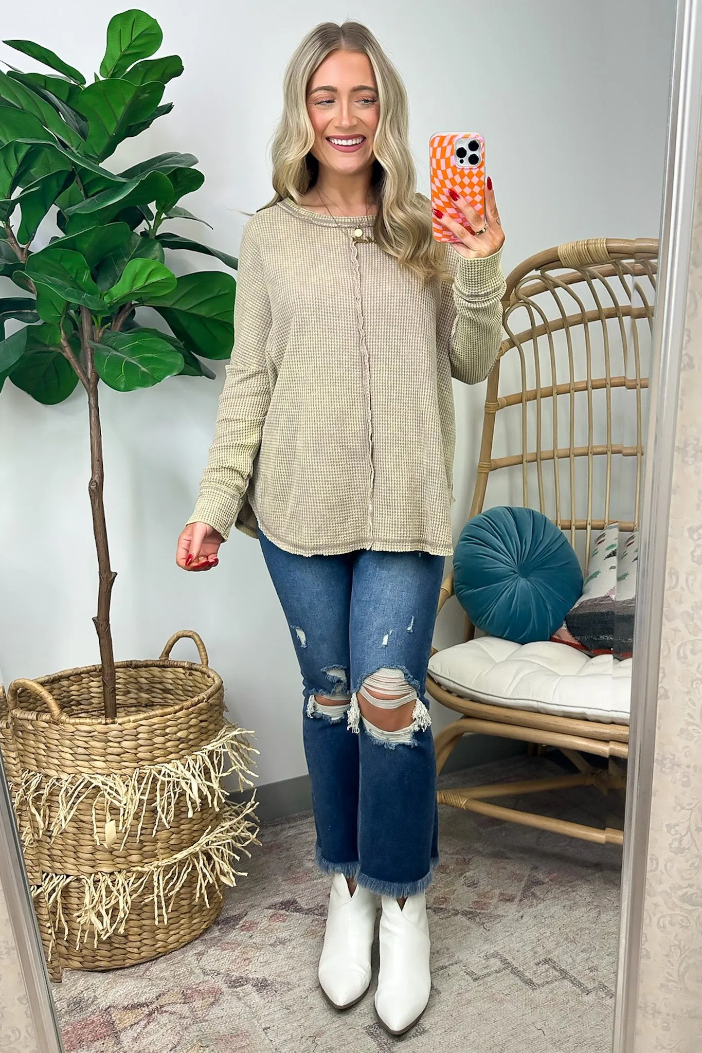 Lovedale Waffle Knit Oversized Top - BACK IN STOCK