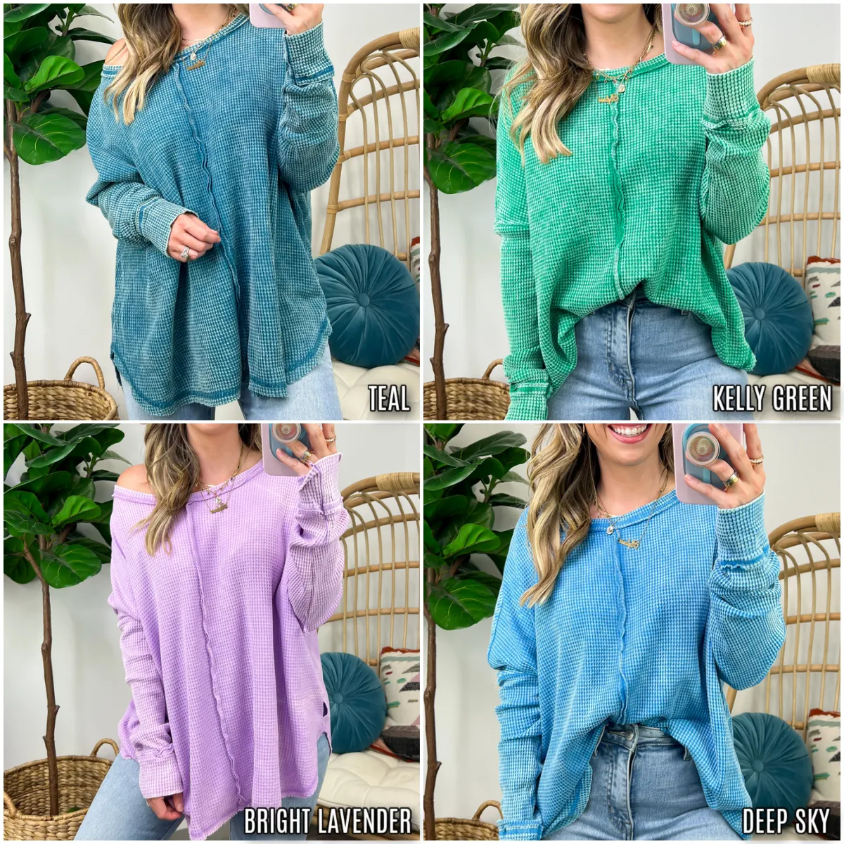 Lovedale Waffle Knit Oversized Top - BACK IN STOCK