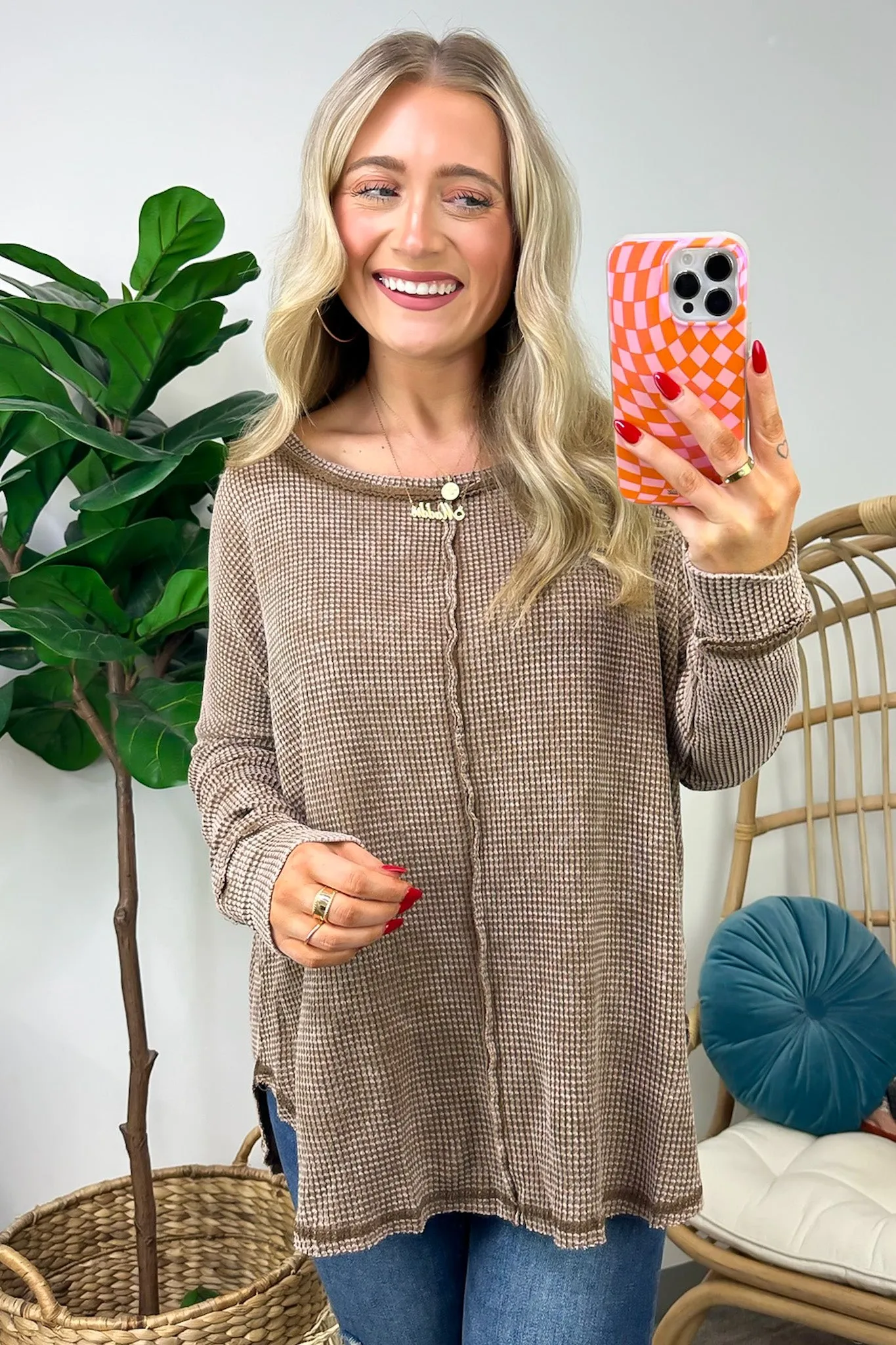 Lovedale Waffle Knit Oversized Top - BACK IN STOCK