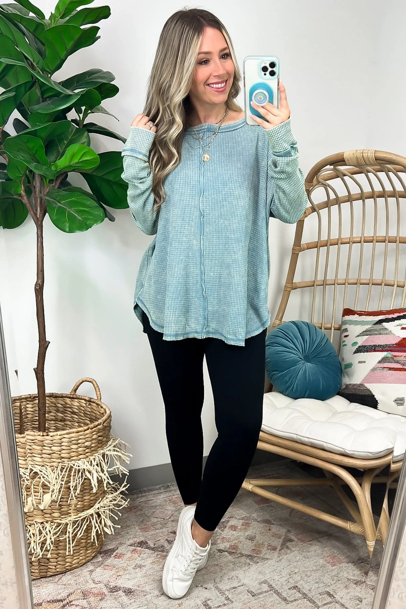 Lovedale Waffle Knit Oversized Top - BACK IN STOCK