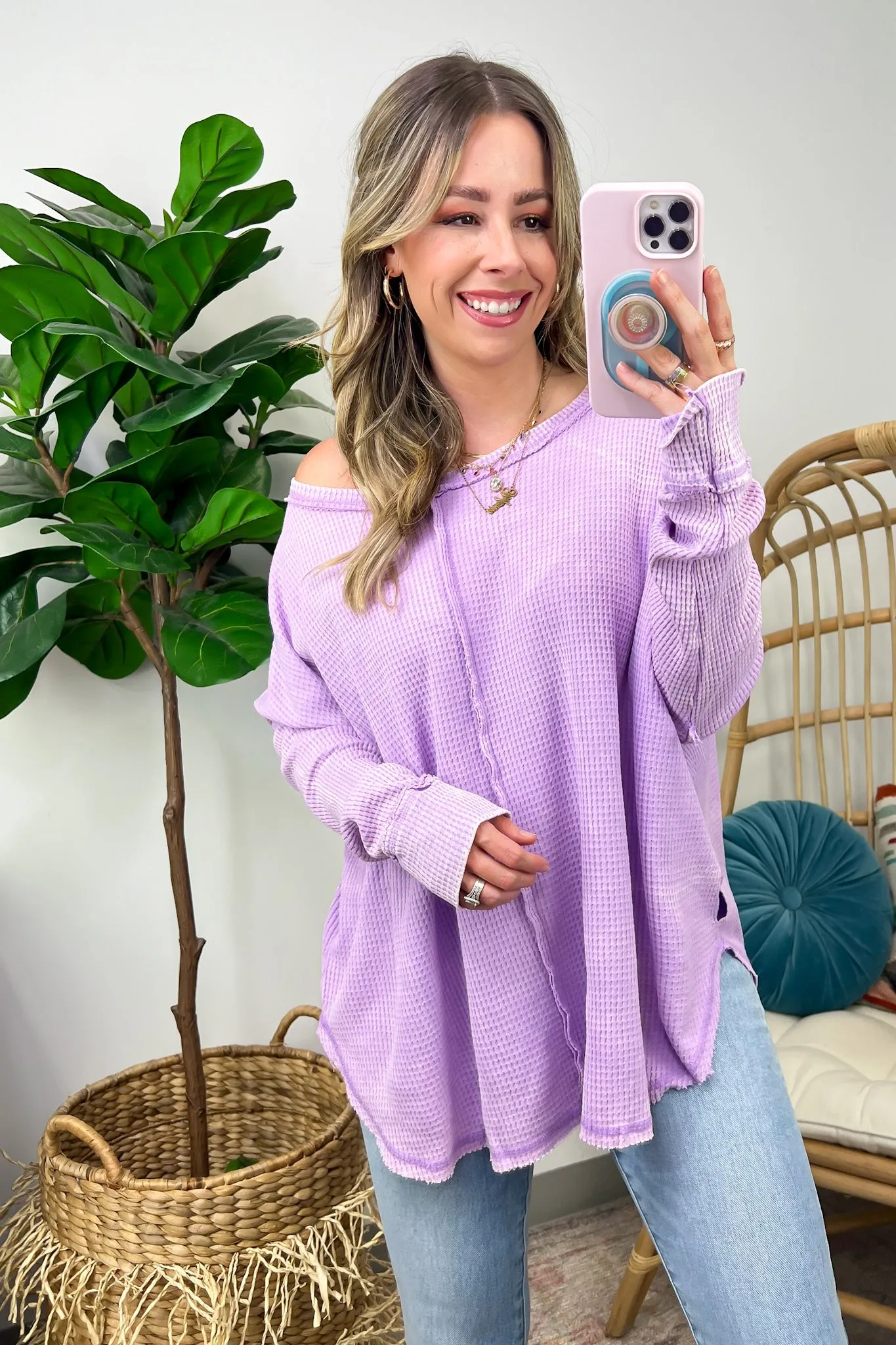 Lovedale Waffle Knit Oversized Top - BACK IN STOCK