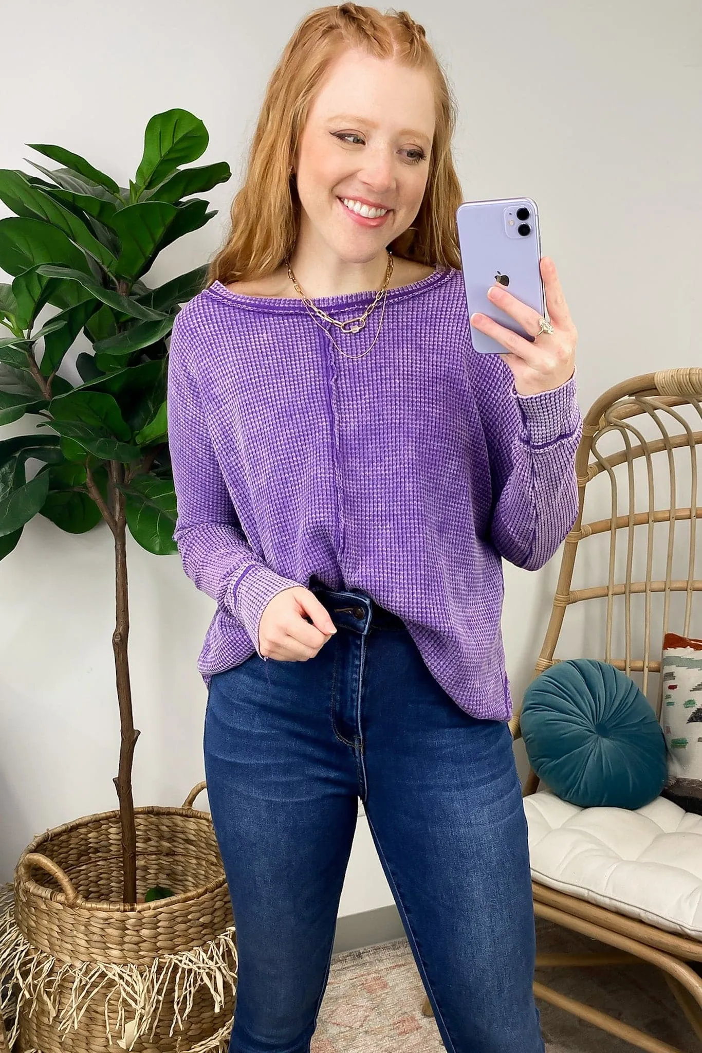 Lovedale Waffle Knit Oversized Top - BACK IN STOCK