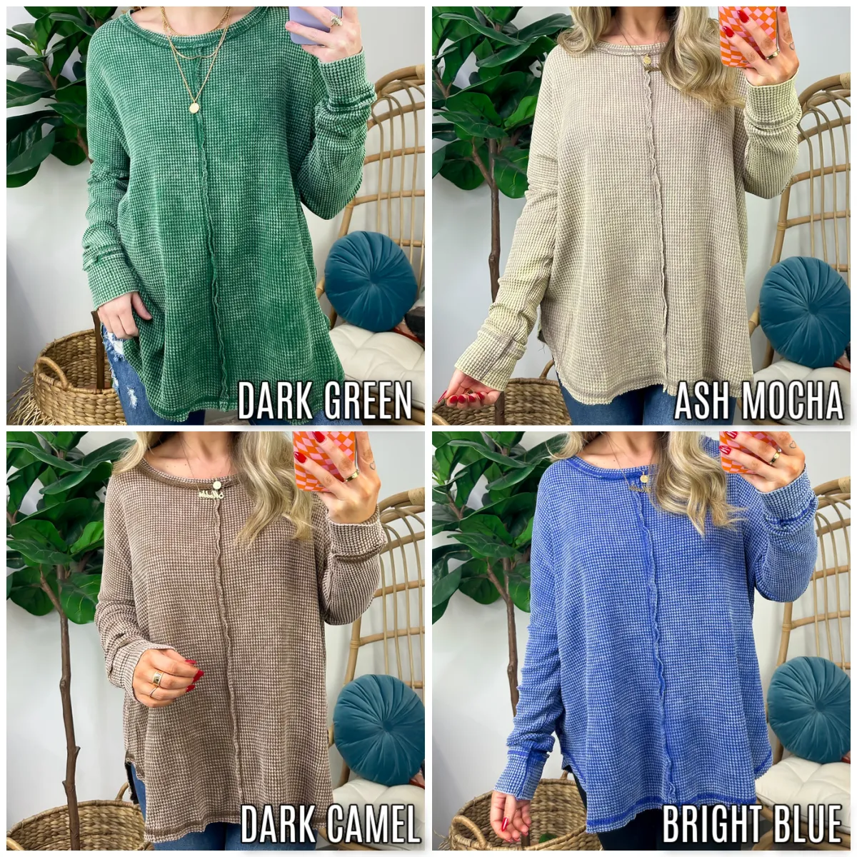 Lovedale Waffle Knit Oversized Top - BACK IN STOCK
