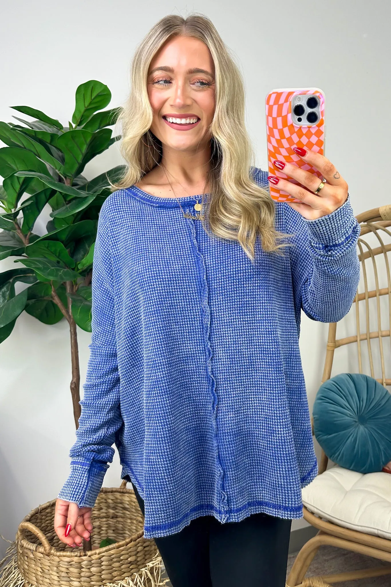 Lovedale Waffle Knit Oversized Top - BACK IN STOCK
