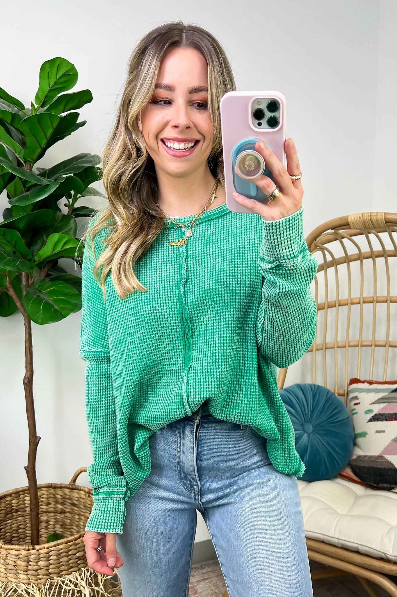 Lovedale Waffle Knit Oversized Top - BACK IN STOCK