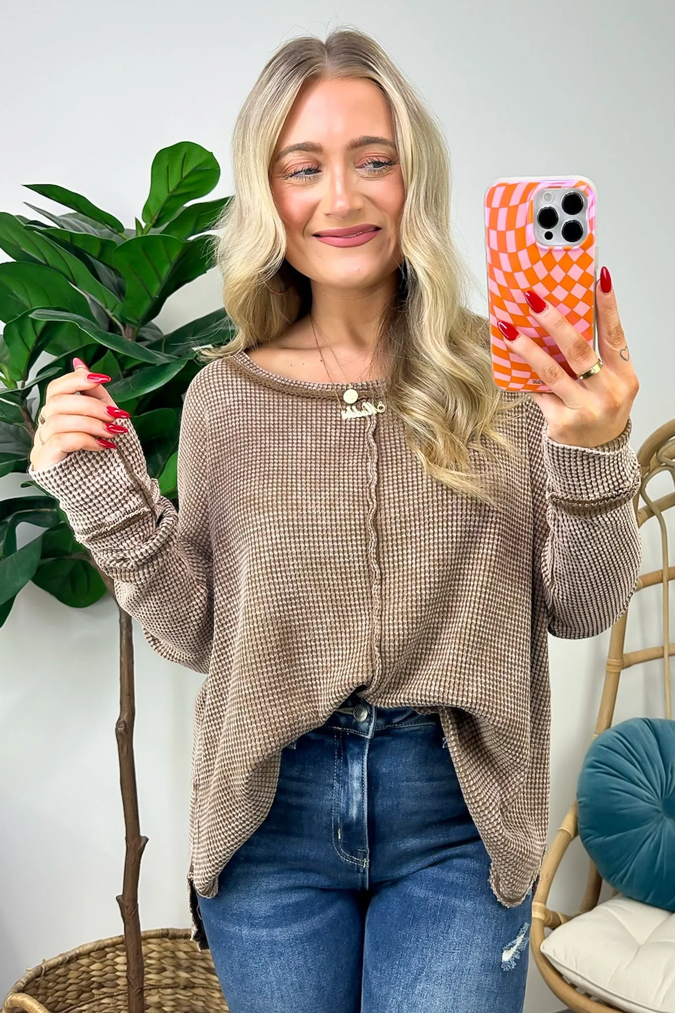 Lovedale Waffle Knit Oversized Top - BACK IN STOCK