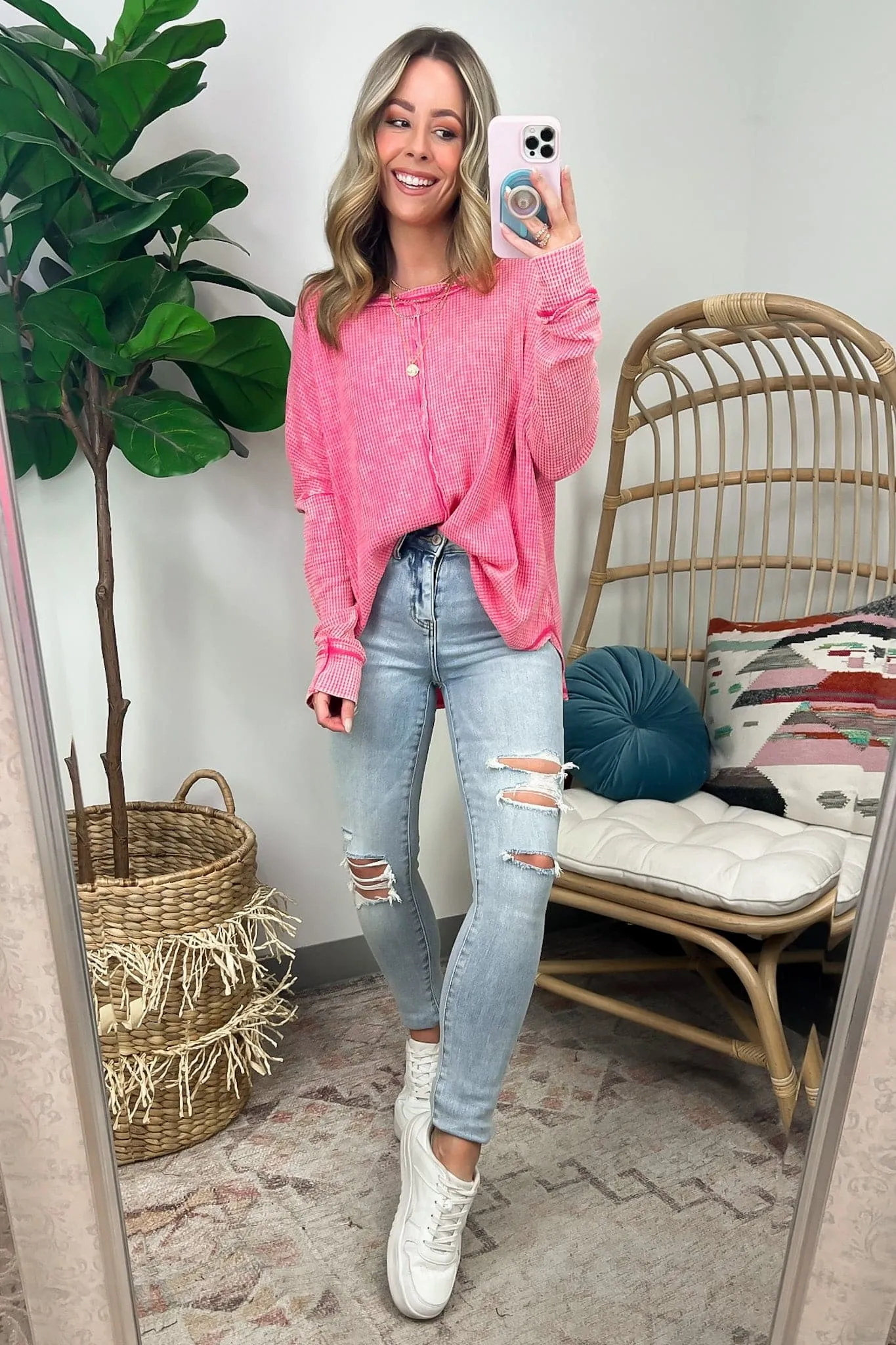 Lovedale Waffle Knit Oversized Top - BACK IN STOCK
