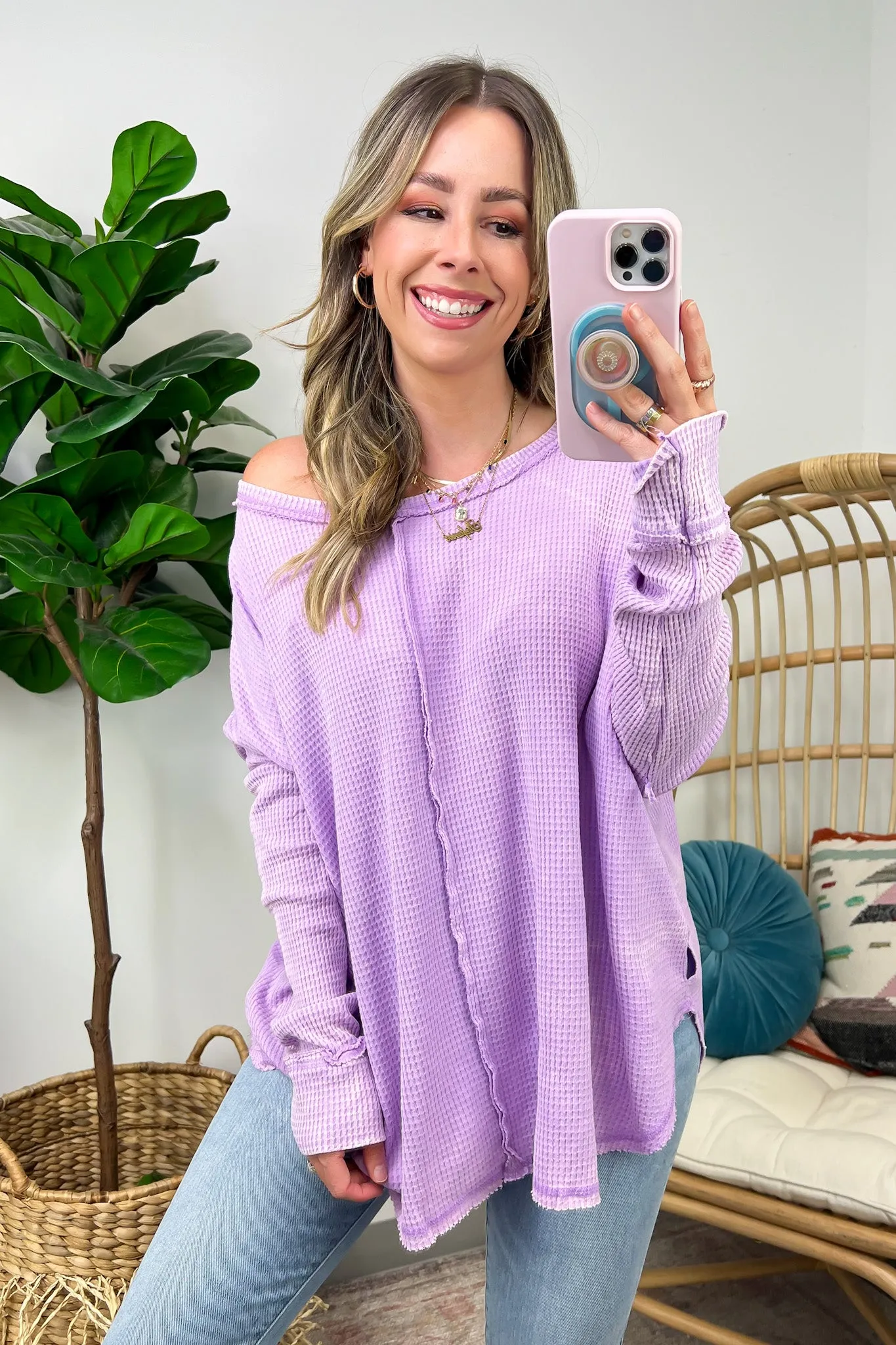 Lovedale Waffle Knit Oversized Top - BACK IN STOCK