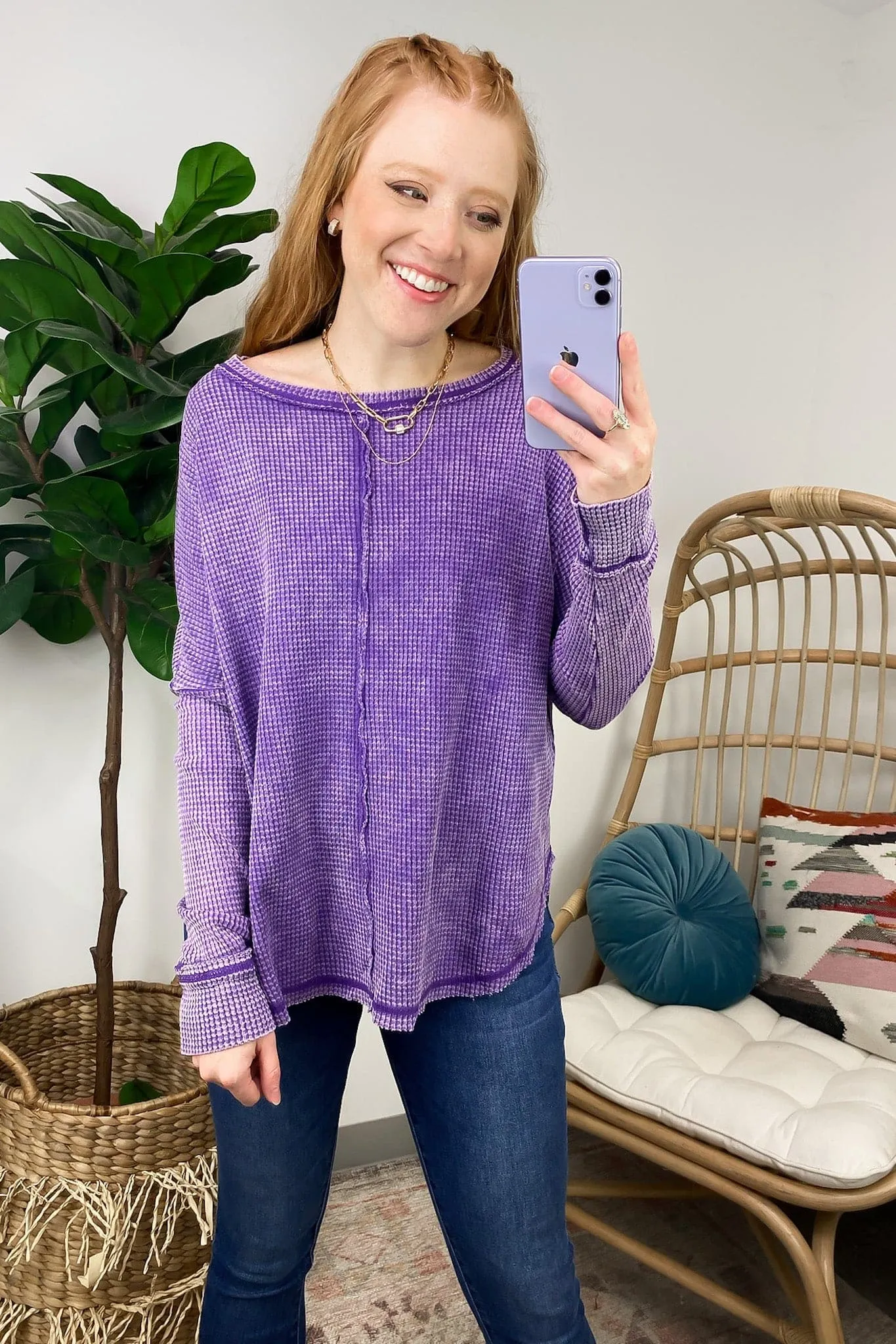 Lovedale Waffle Knit Oversized Top - BACK IN STOCK