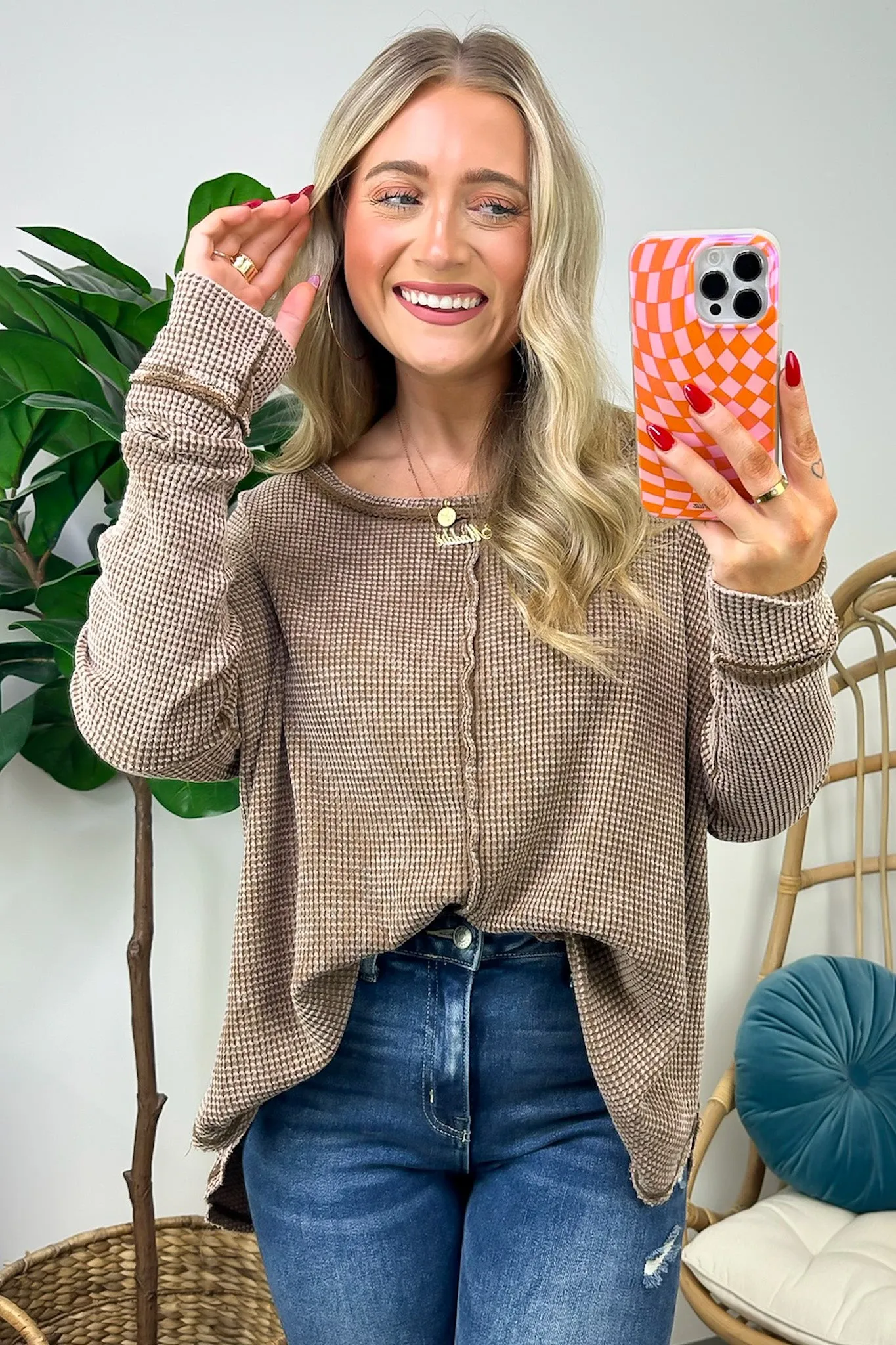 Lovedale Waffle Knit Oversized Top - BACK IN STOCK