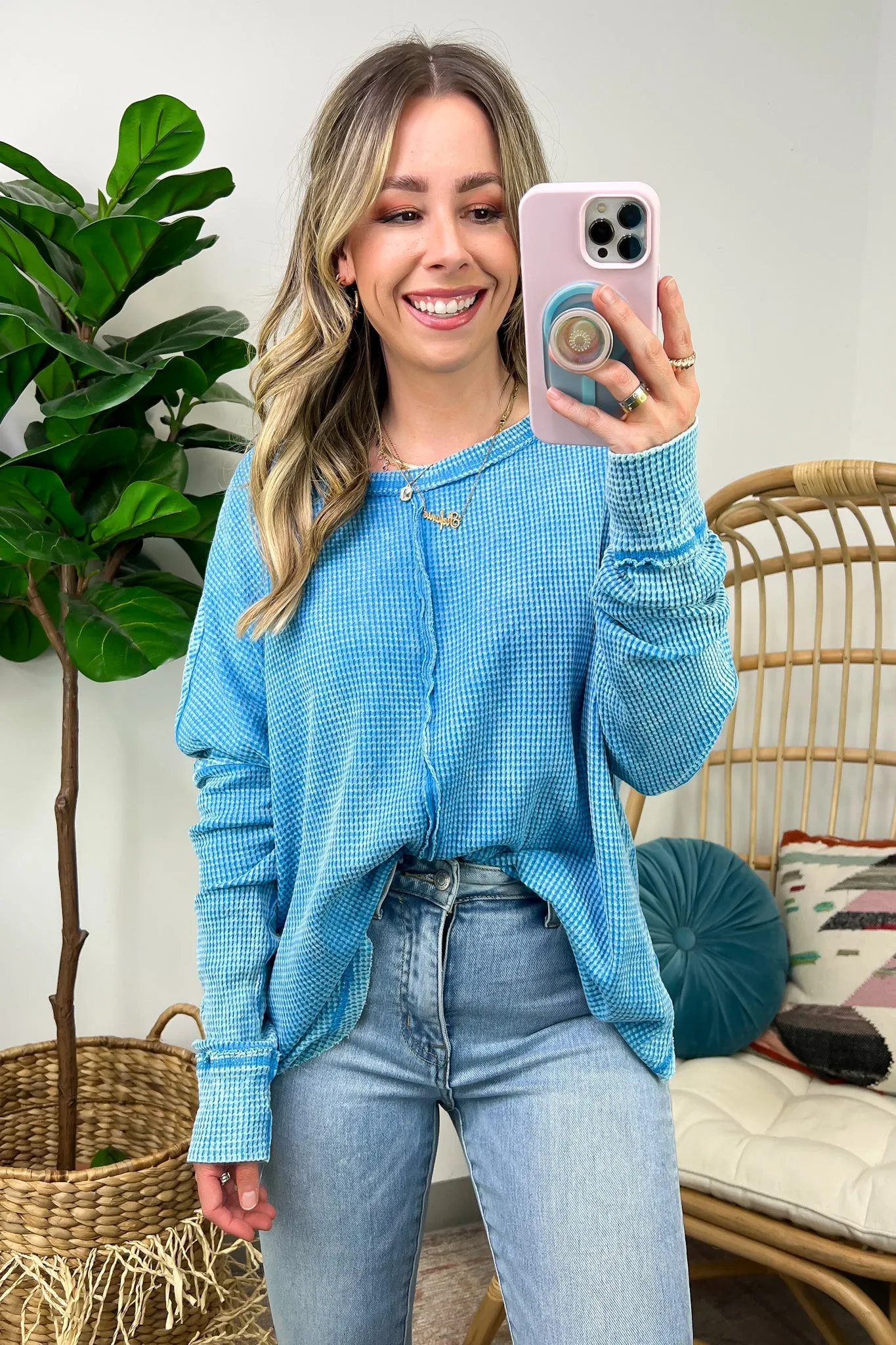 Lovedale Waffle Knit Oversized Top - BACK IN STOCK