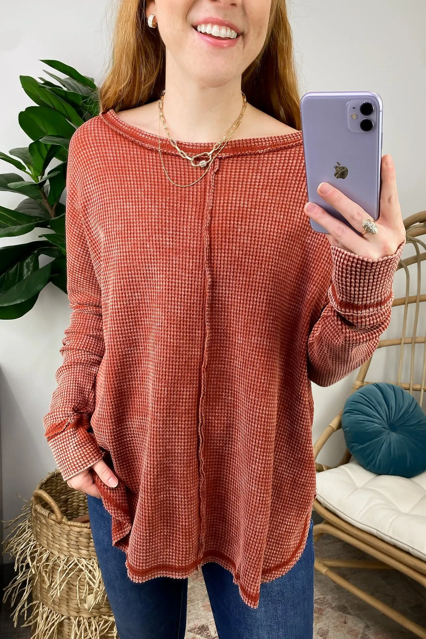 Lovedale Waffle Knit Oversized Top - BACK IN STOCK