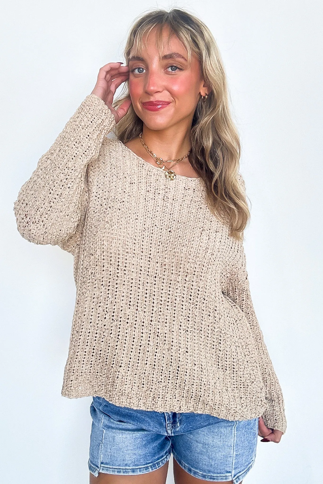 Luci Button Detail Knit Sweater