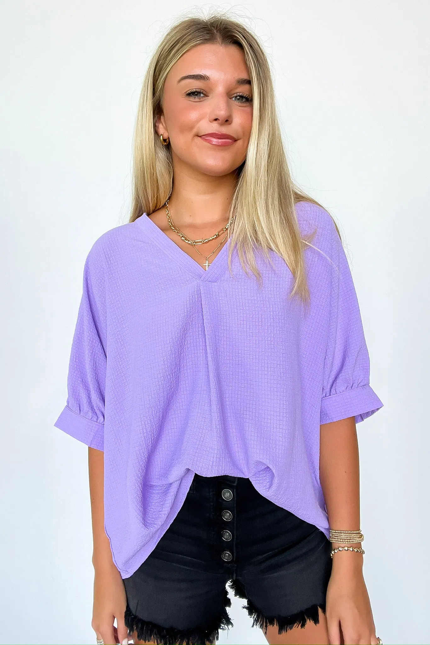 Lucie V-Neck Flowy Blouse Top - FINAL SALE