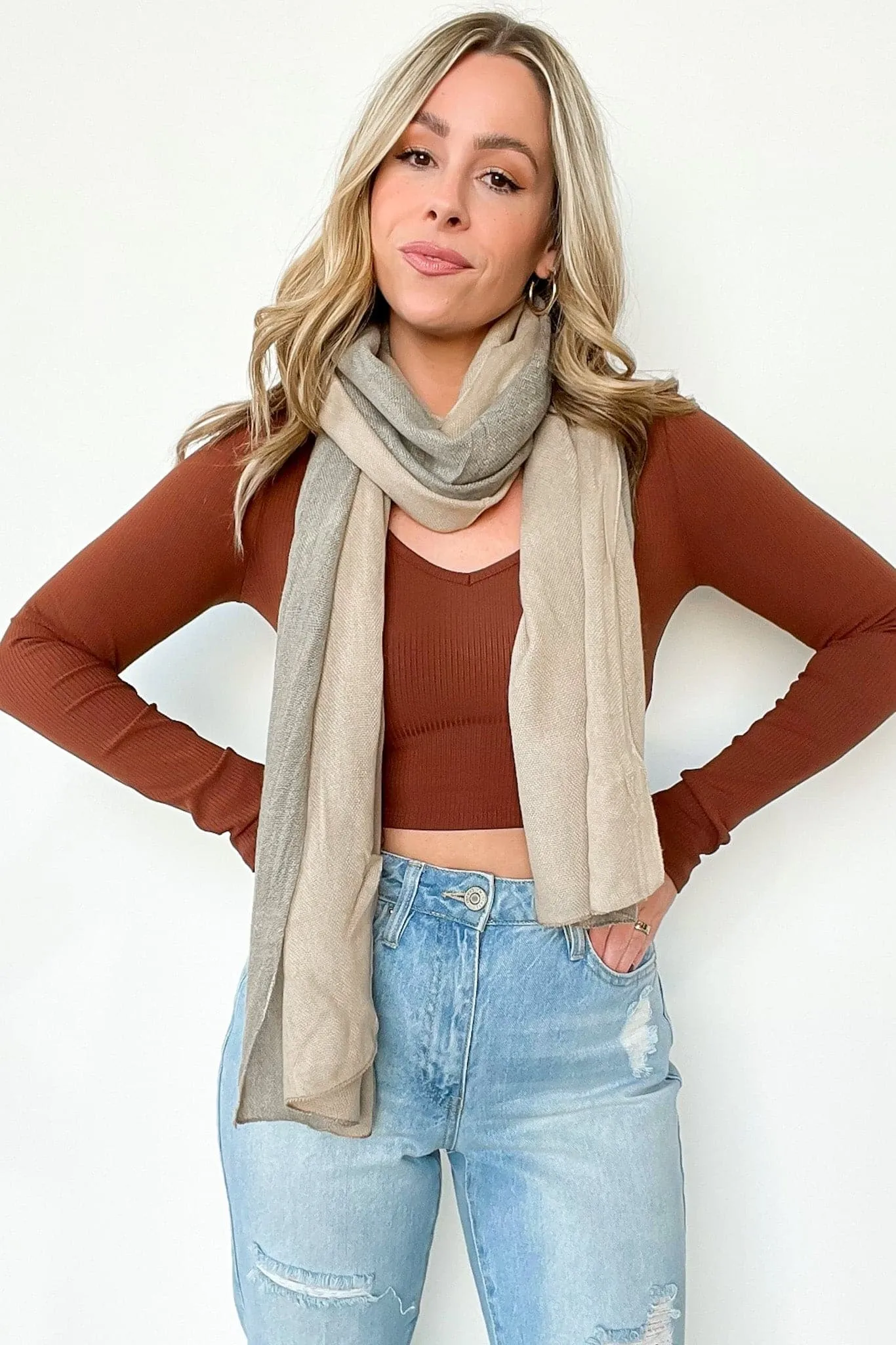 Luiza Color Block Duo Lightweight Scarf - FINAL SALE