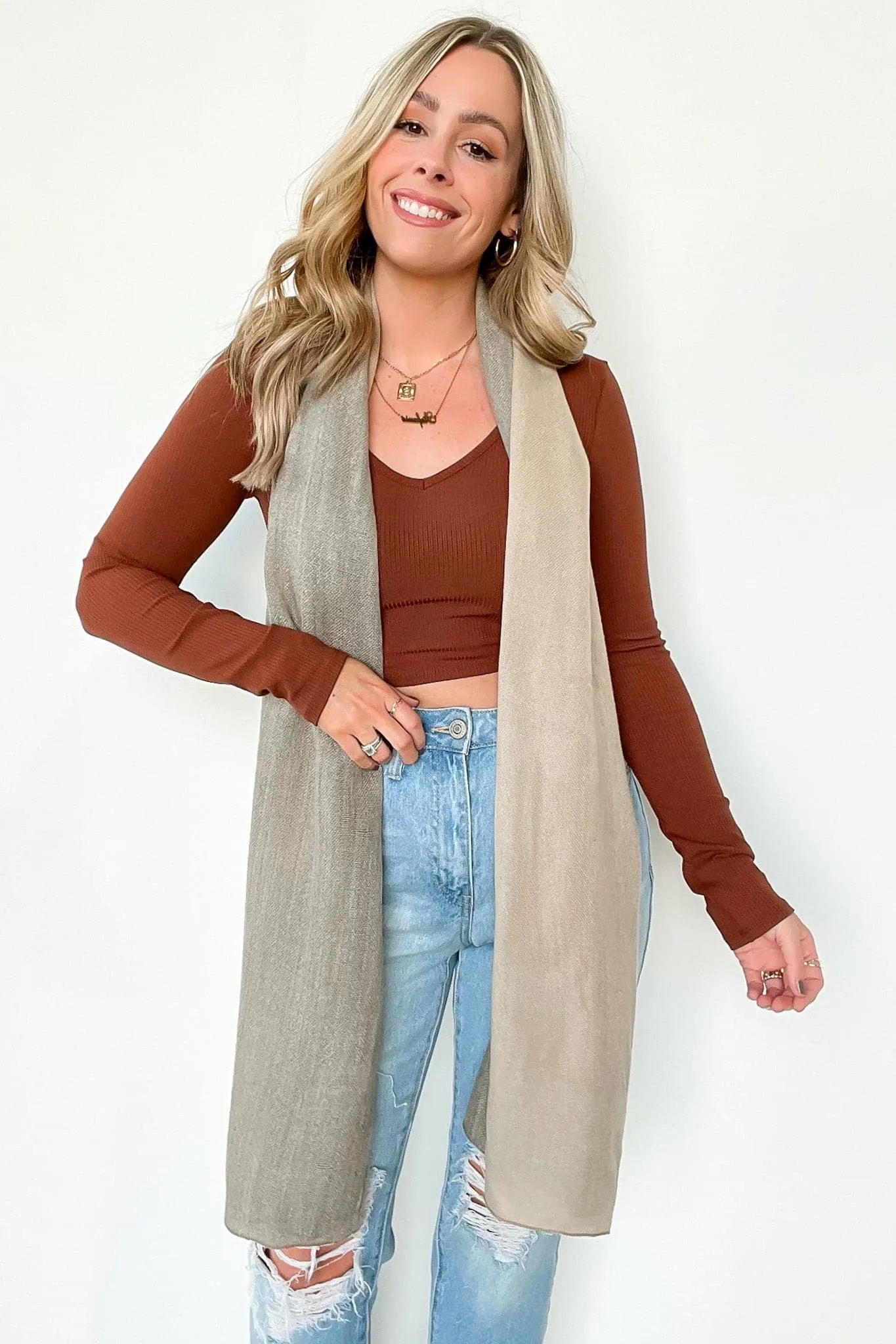 Luiza Color Block Duo Lightweight Scarf - FINAL SALE