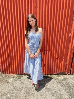 Lyana Tiered Striped Smocked Dress