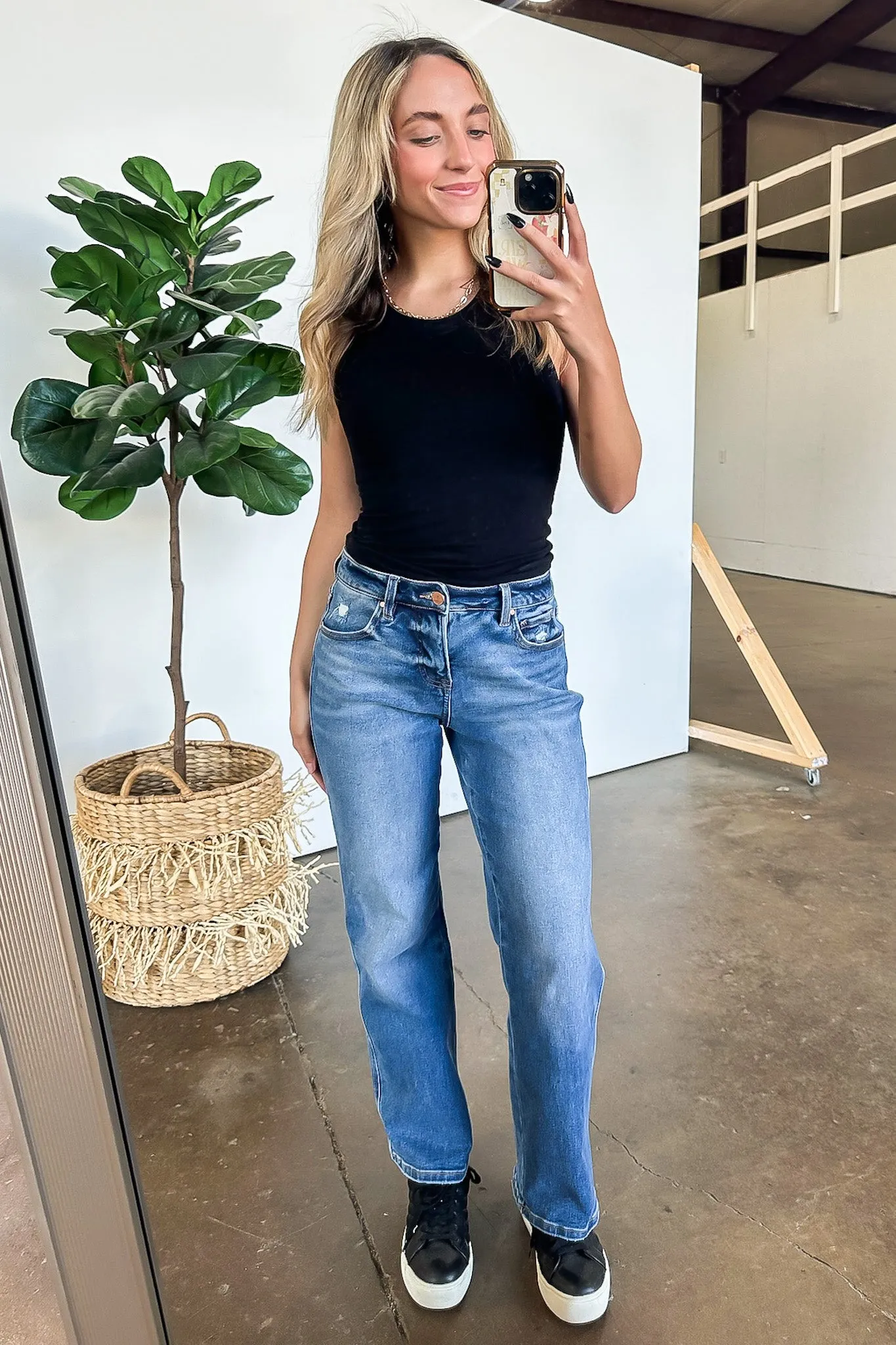 Lyra Tummy Control High Rise Ankle Straight Jeans