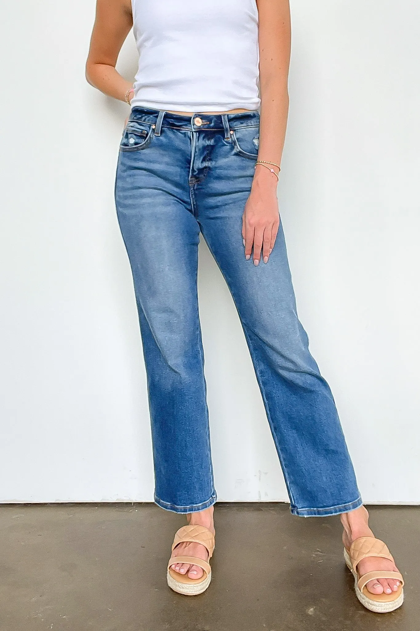 Lyra Tummy Control High Rise Ankle Straight Jeans