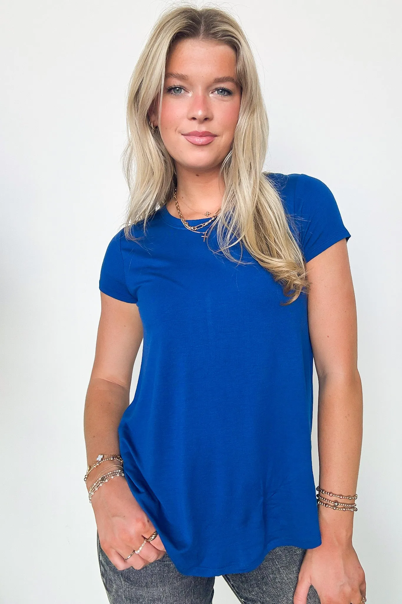 Macee Round Hem Short Sleeve Top - FINAL SALE
