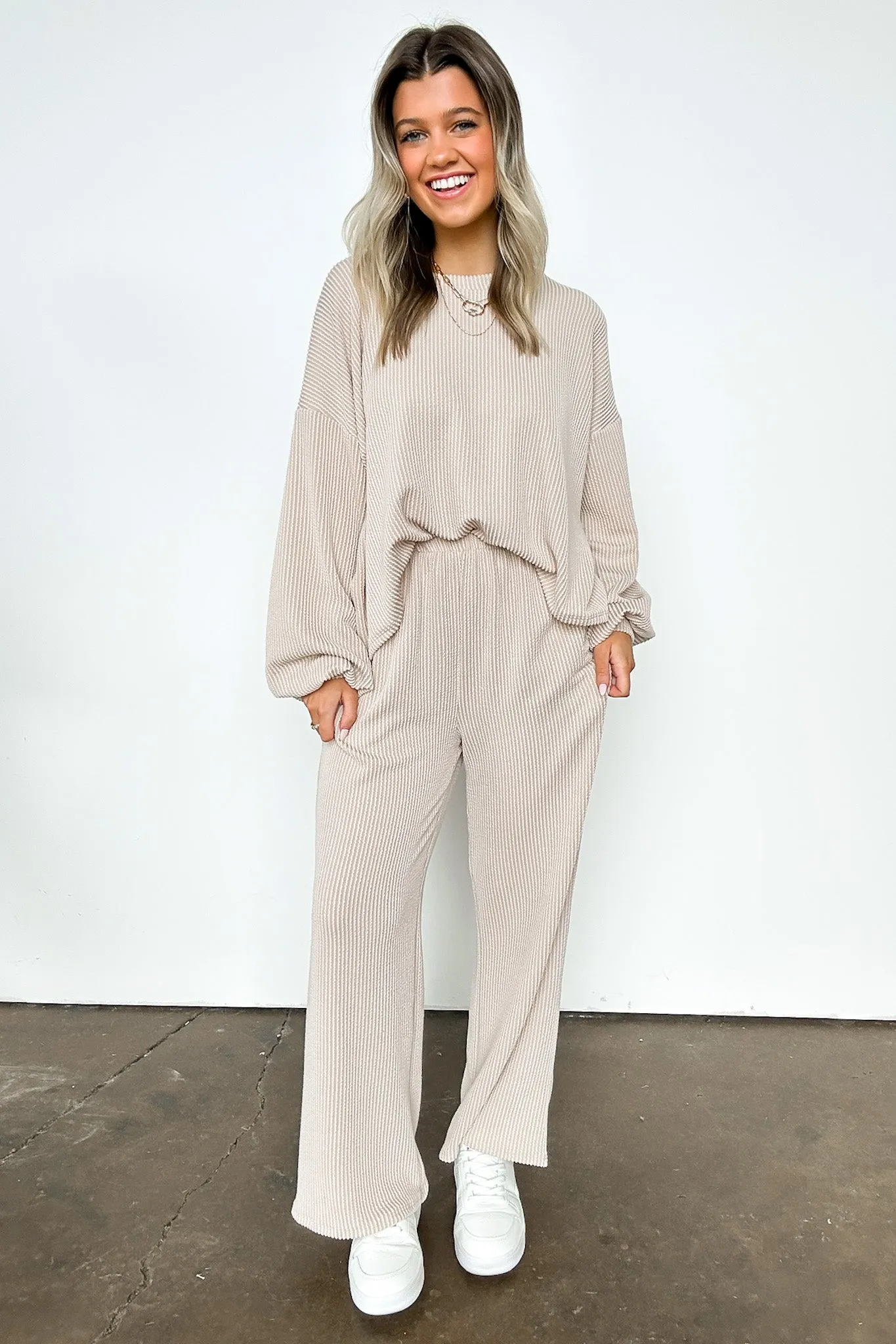 Manifest Ribbed Long Sleeve Relaxed Top - FINAL SALE