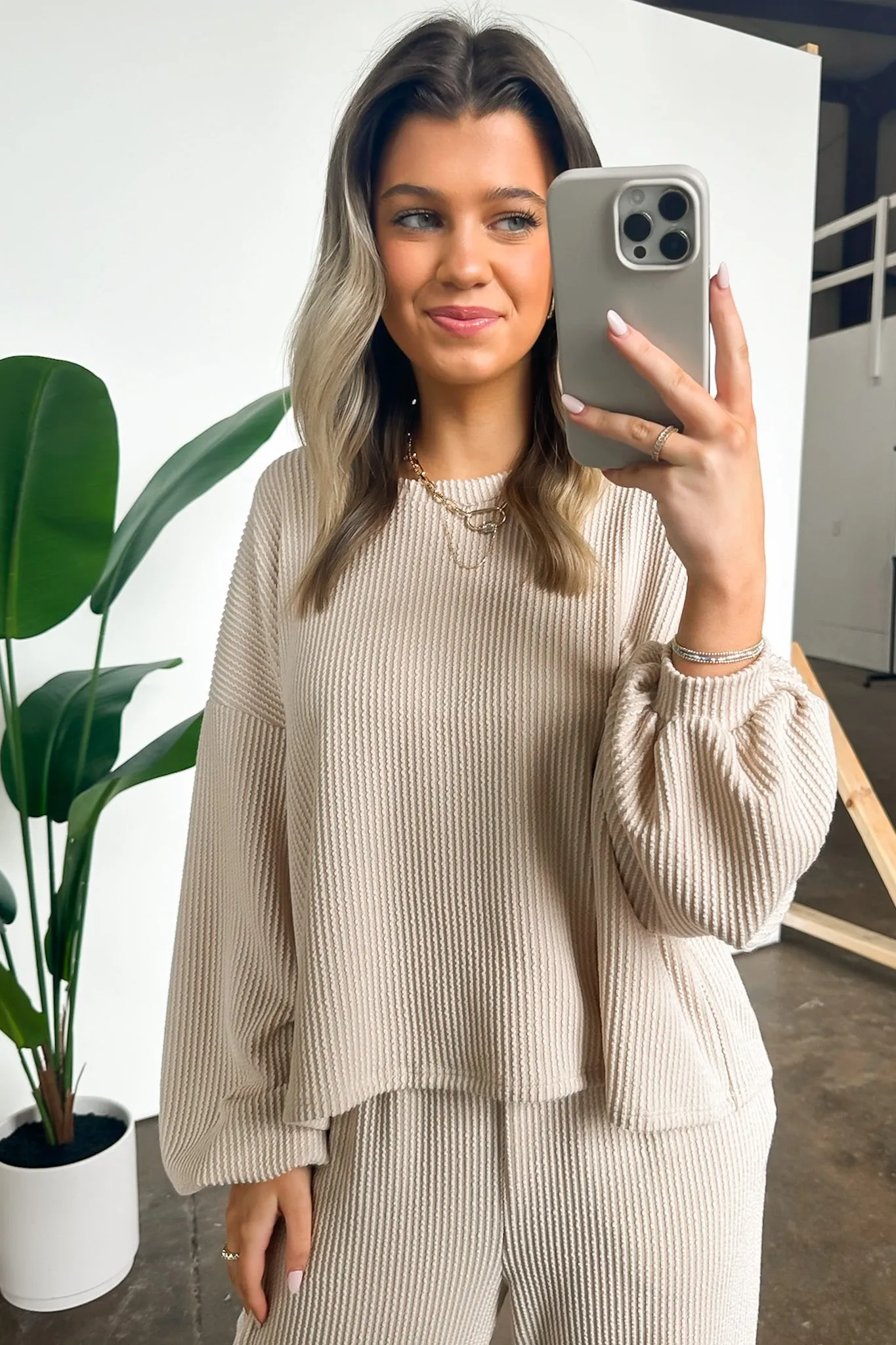 Manifest Ribbed Long Sleeve Relaxed Top - FINAL SALE