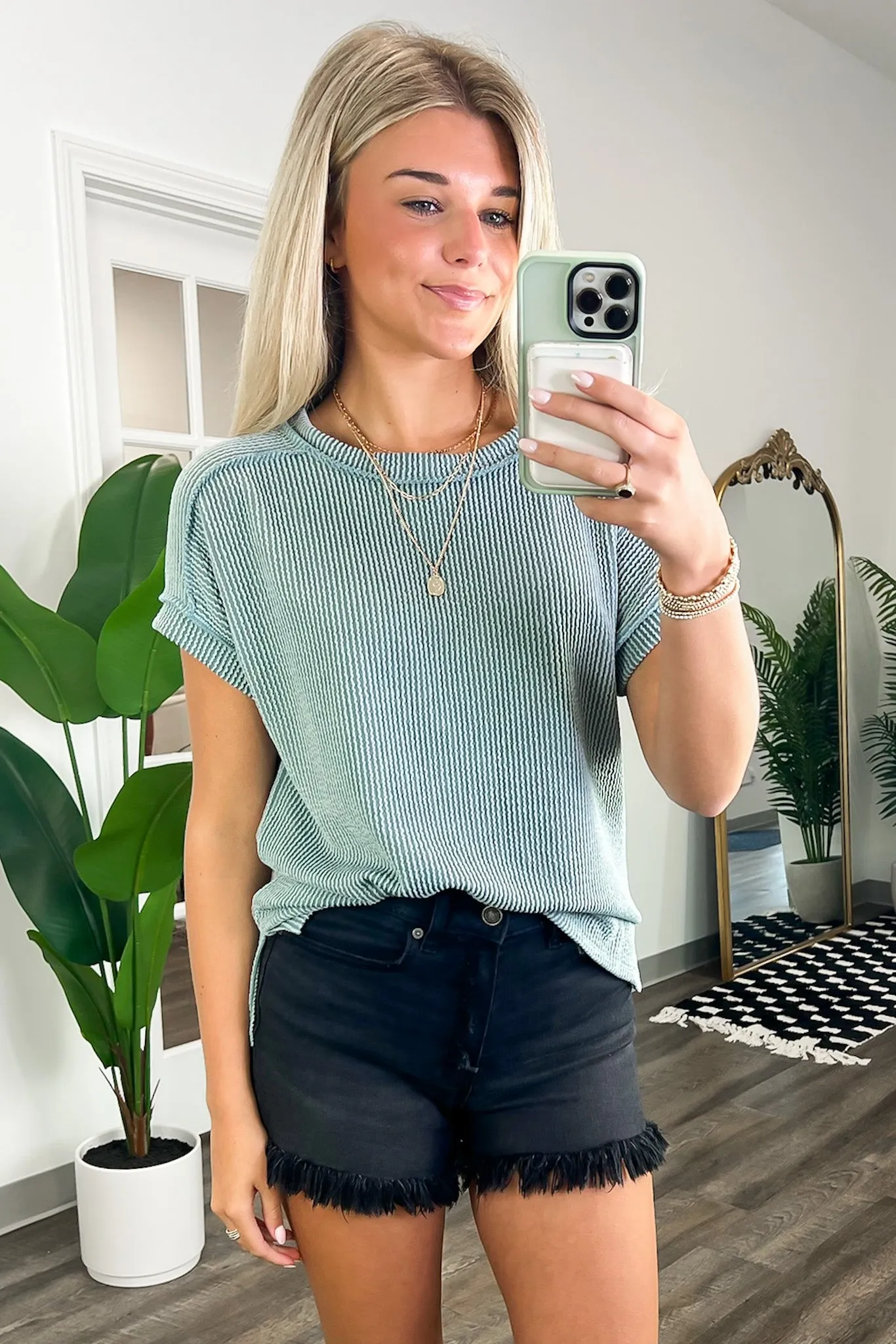 Manzanillo Rib Knit Drop Shoulder Top - BACK IN STOCK