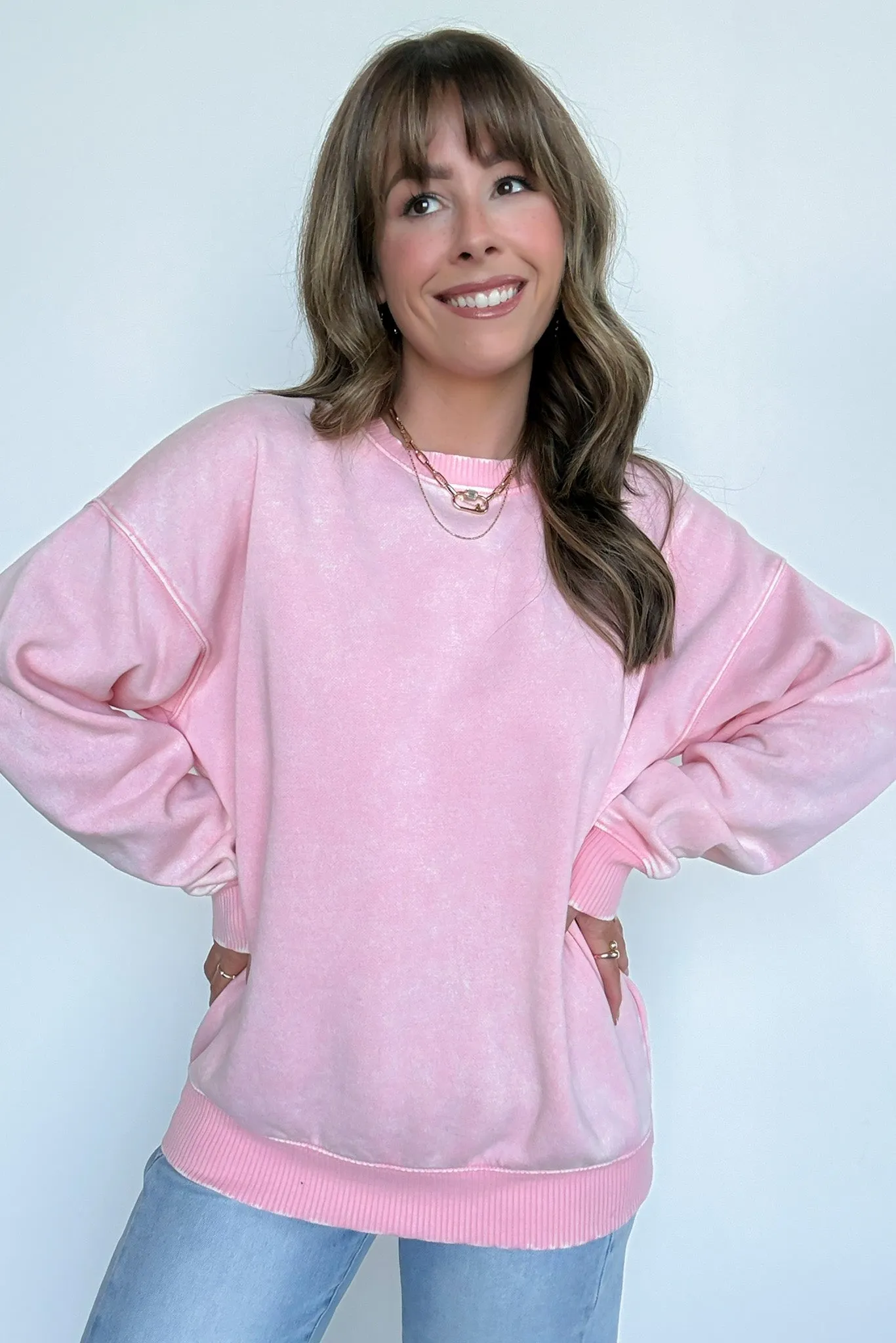Mellow Mode Acid Wash Relaxed Sweatshirt - BACK IN STOCK