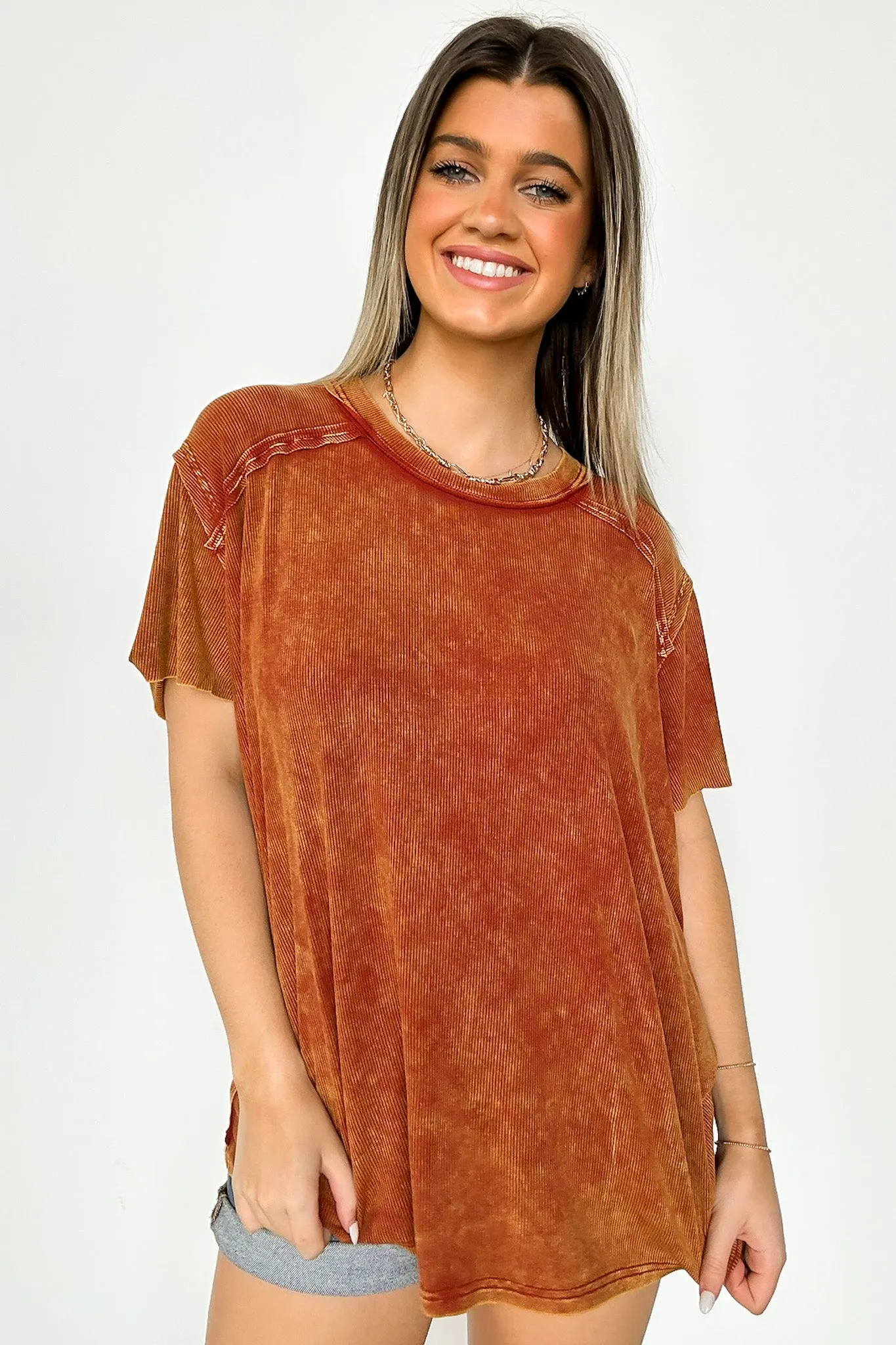 Mirissa Mineral Washed Boat Neck Top - BACK IN STOCK